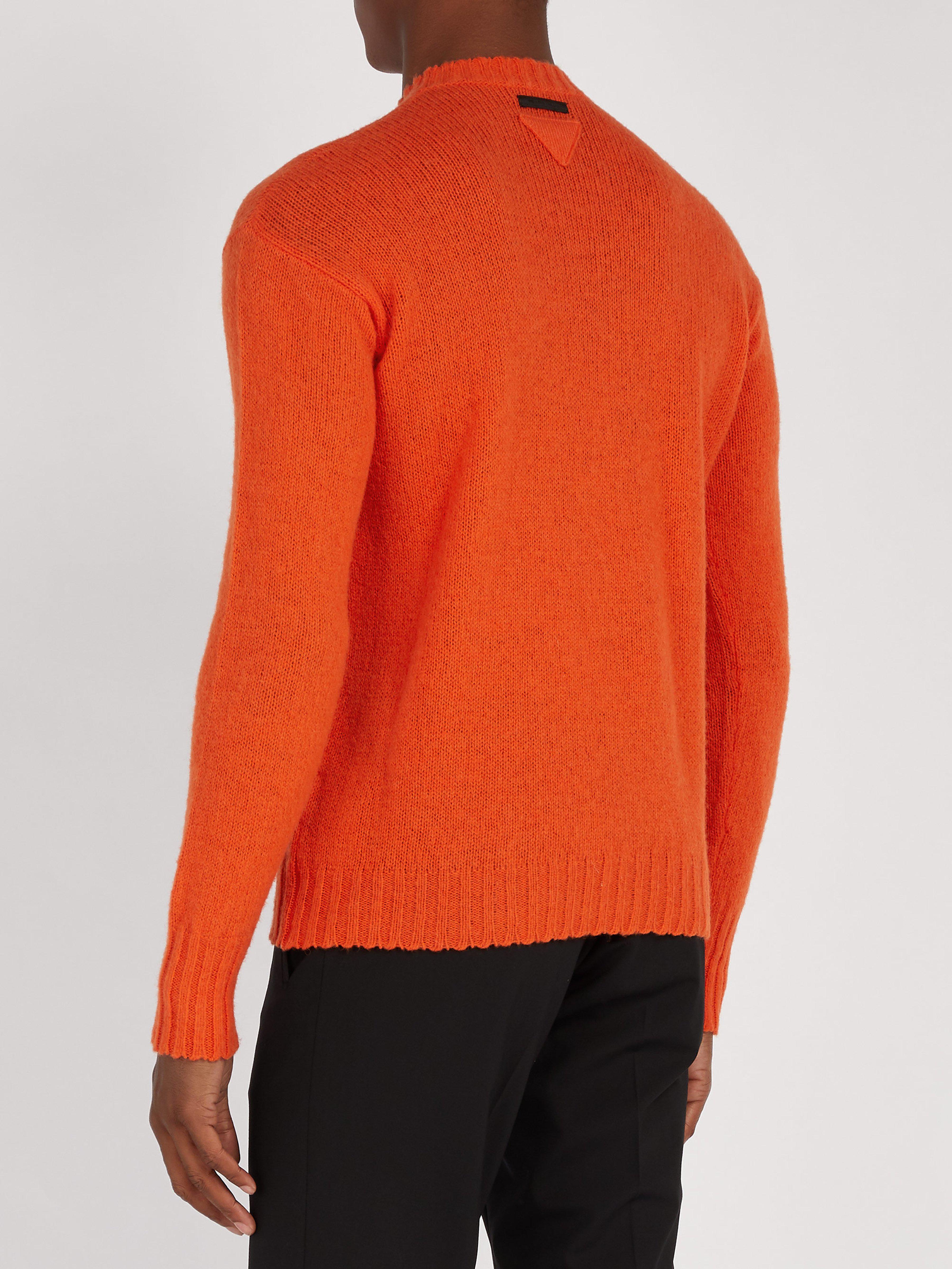 Prada Dinosaur Wool Sweater in Orange for Men - Lyst
