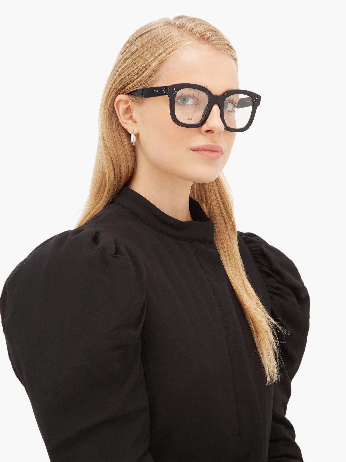 Celine Oversized Acetate Glasses in Black | Lyst