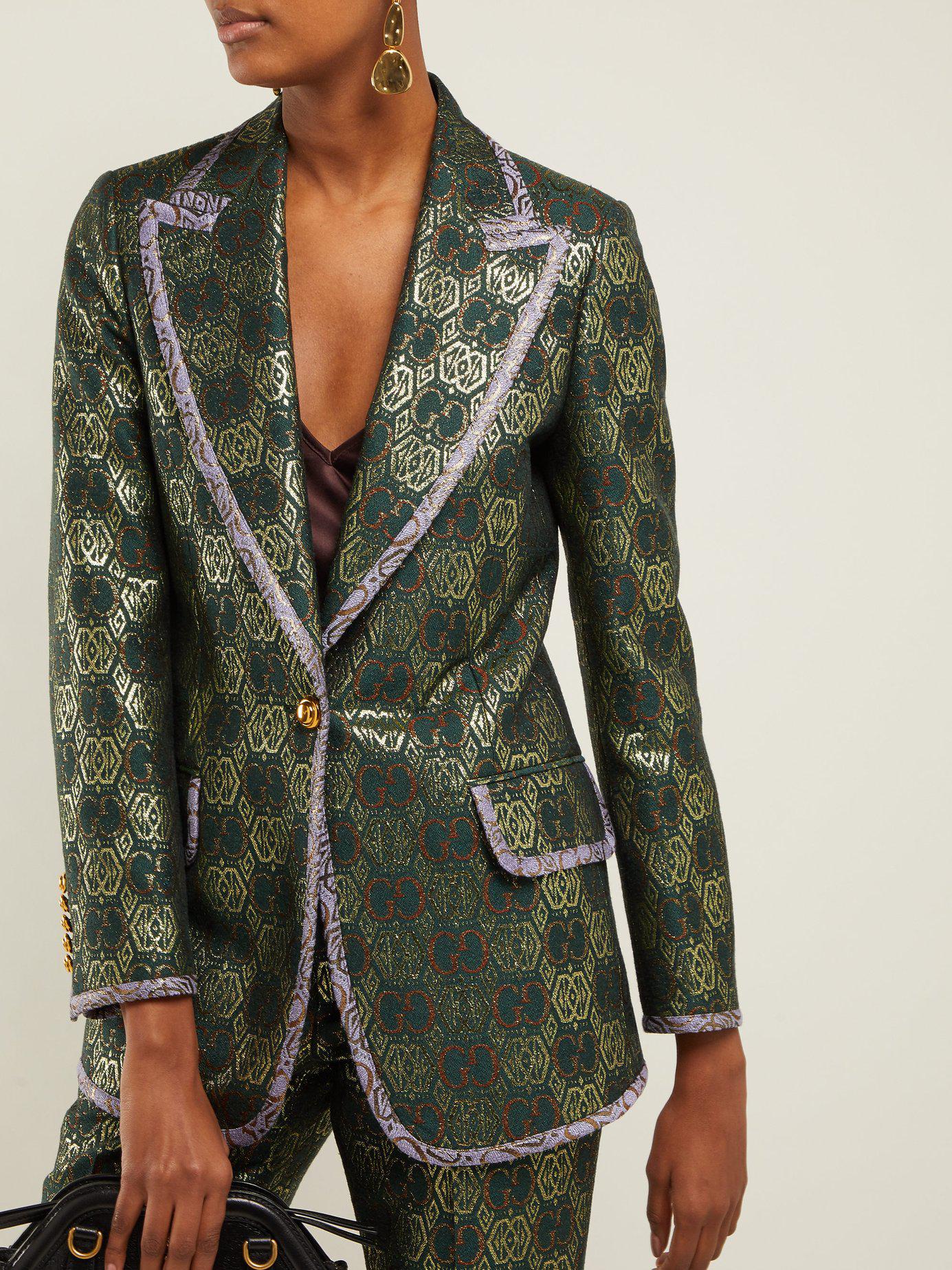 GG-jacquard single-breasted cotton blazer, Gucci, MATCHESFASHION.COM