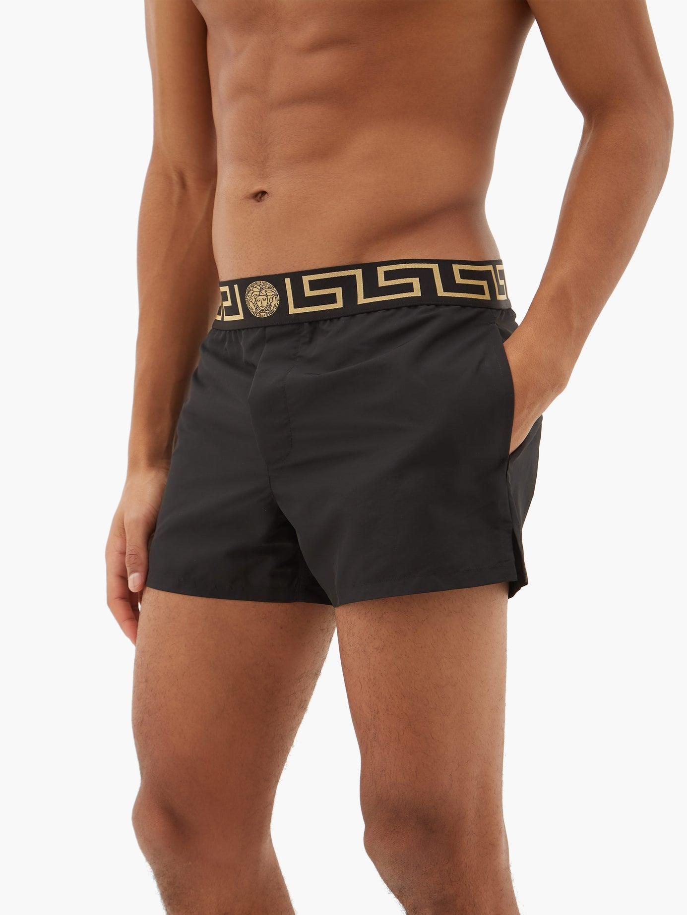 mens black versace swim shorts
