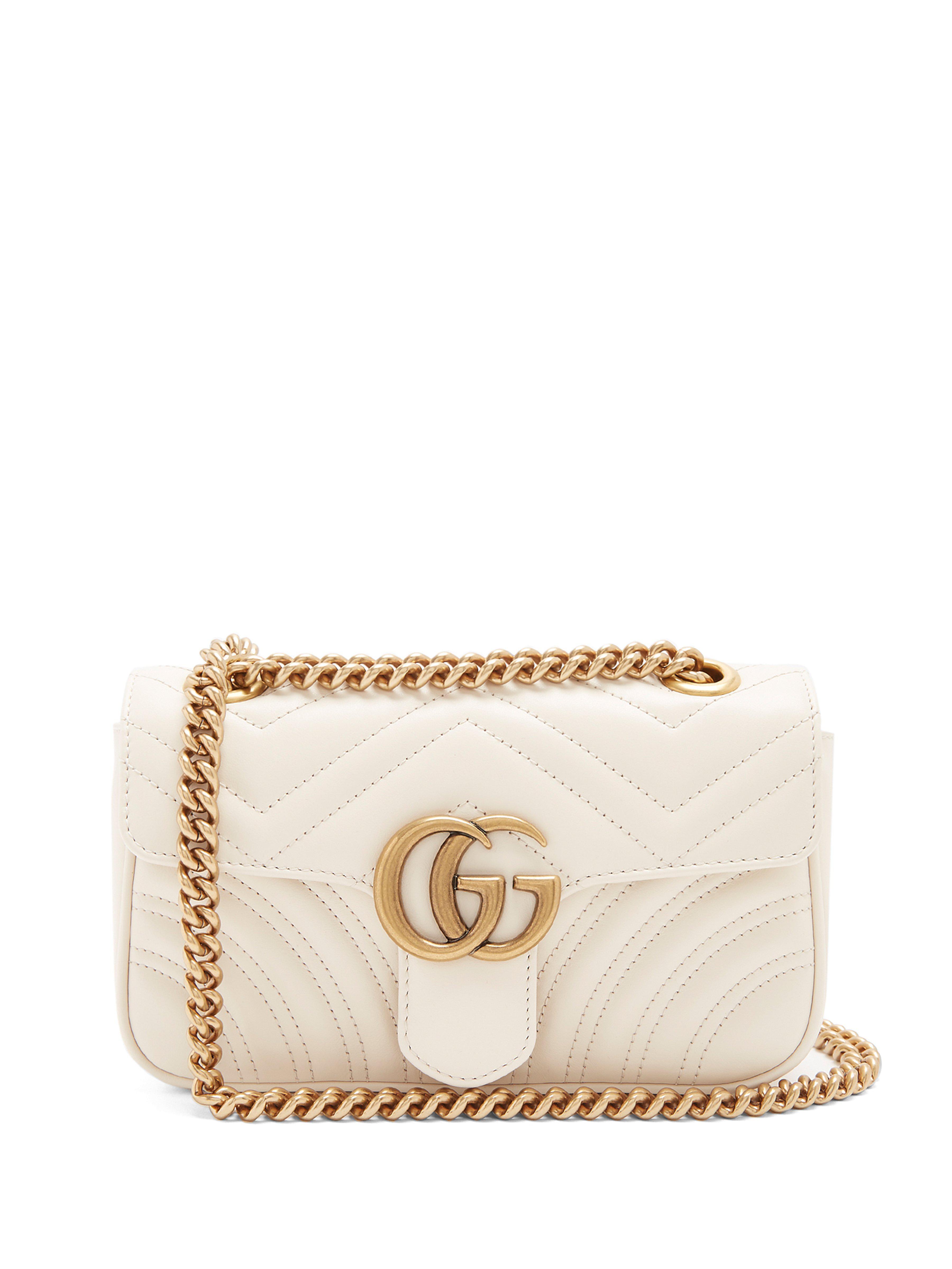 gg marmont matelassé mini bag white