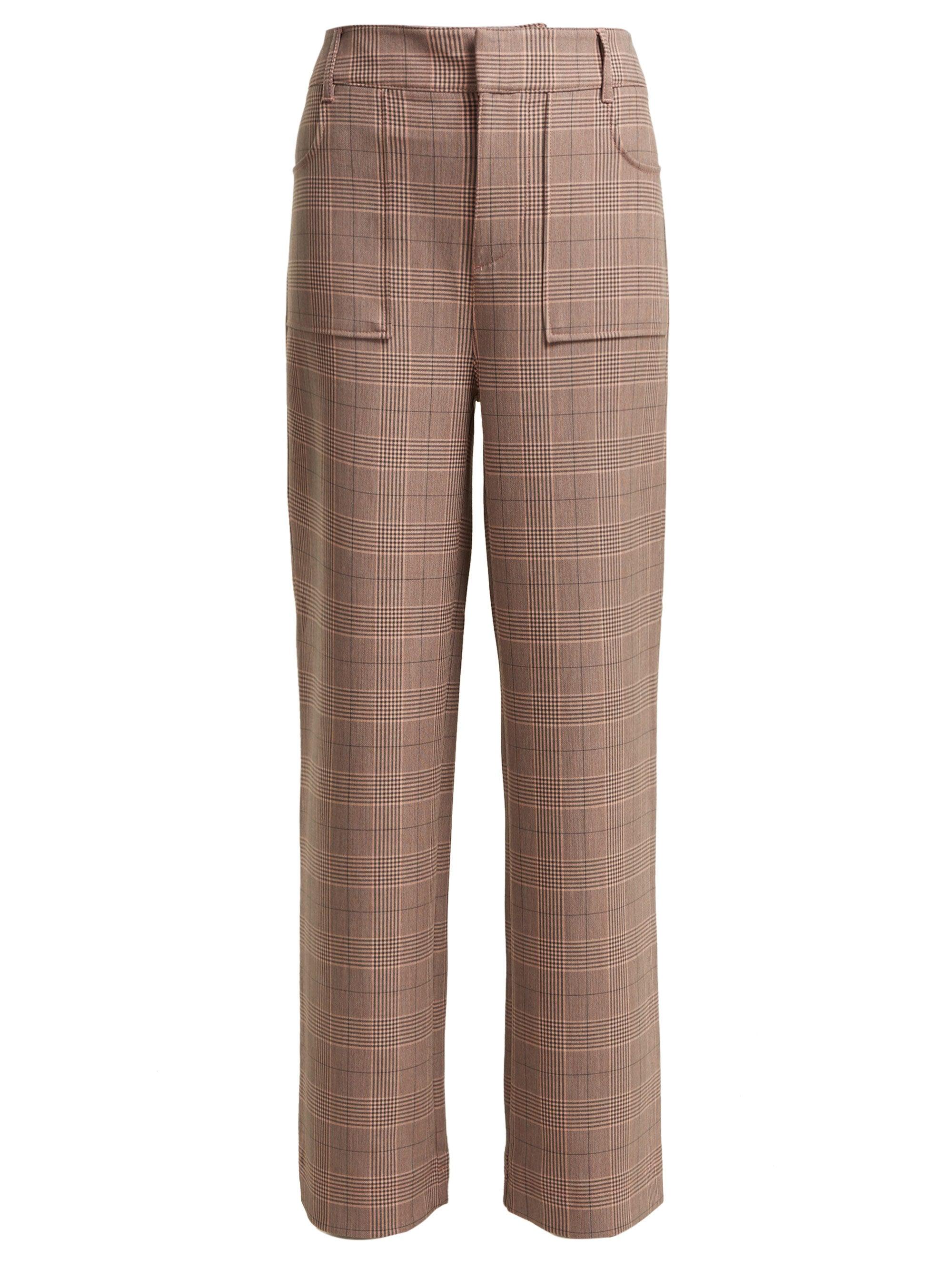 Ganni Hewitt Checked Trousers in Brown - Lyst