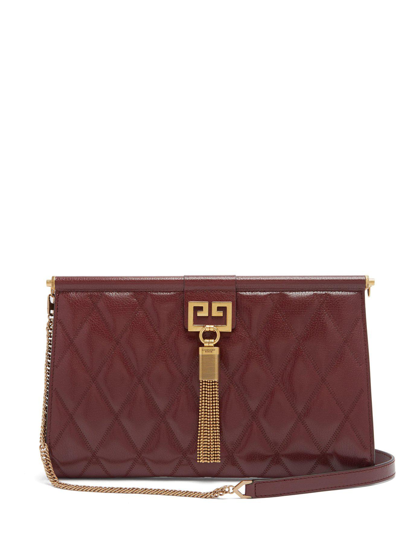 Givenchy Gem Medium Quilted Leather Bag in Burgundy (Purple) - Lyst