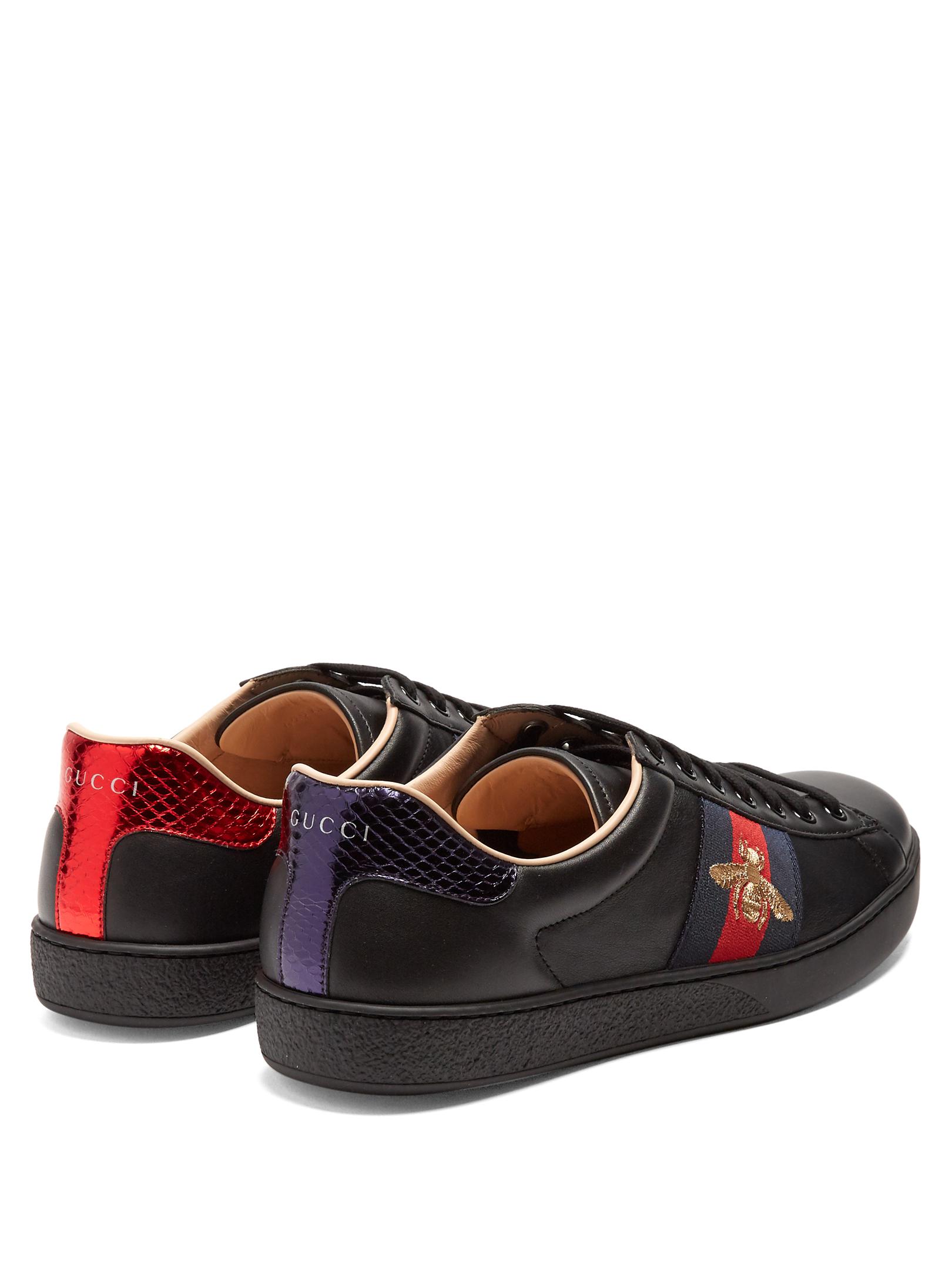 gucci bee trainers black
