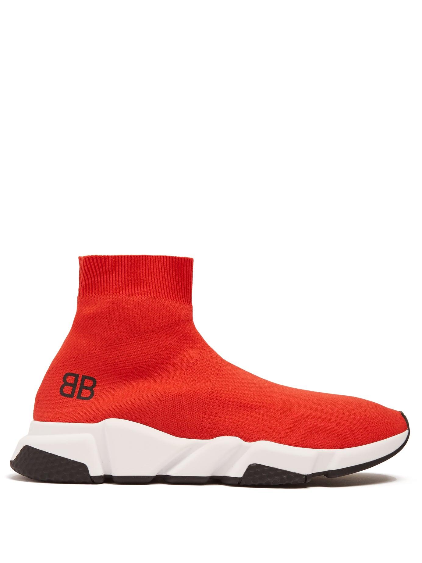Balenciaga Rubber Speed Sock Trainers in Red White Black (Red) for Men |  Lyst