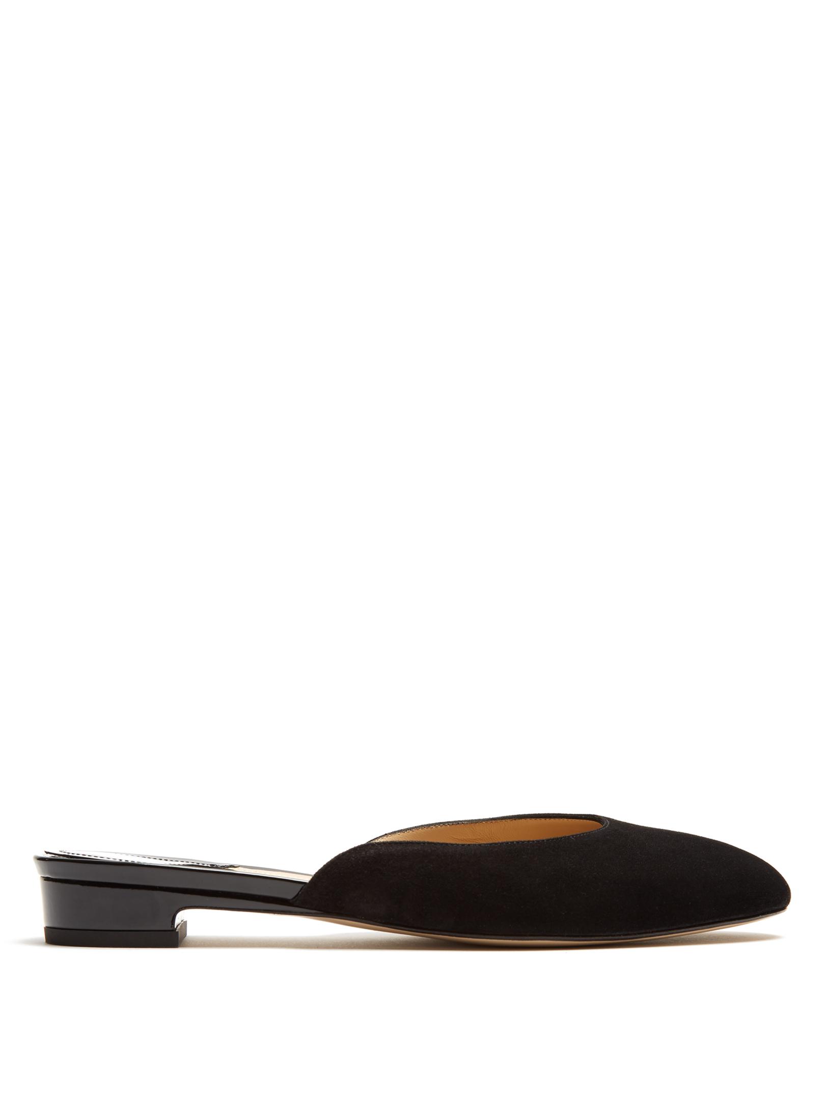Lyst - Paul Andrew Alba Suede Backless Loafer in Black