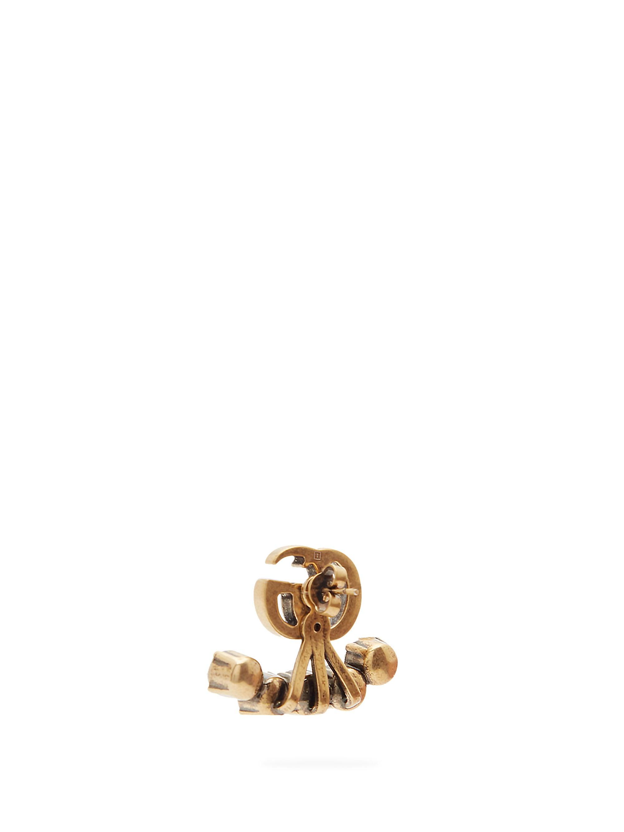 Gucci GG And Crystal Single Earring | Lyst
