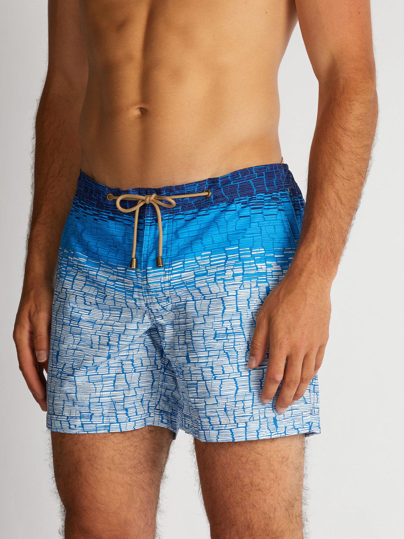 Thorsun Clay Slim-fit Mid-length Printed Swim Shorts in Blue for Men - Lyst