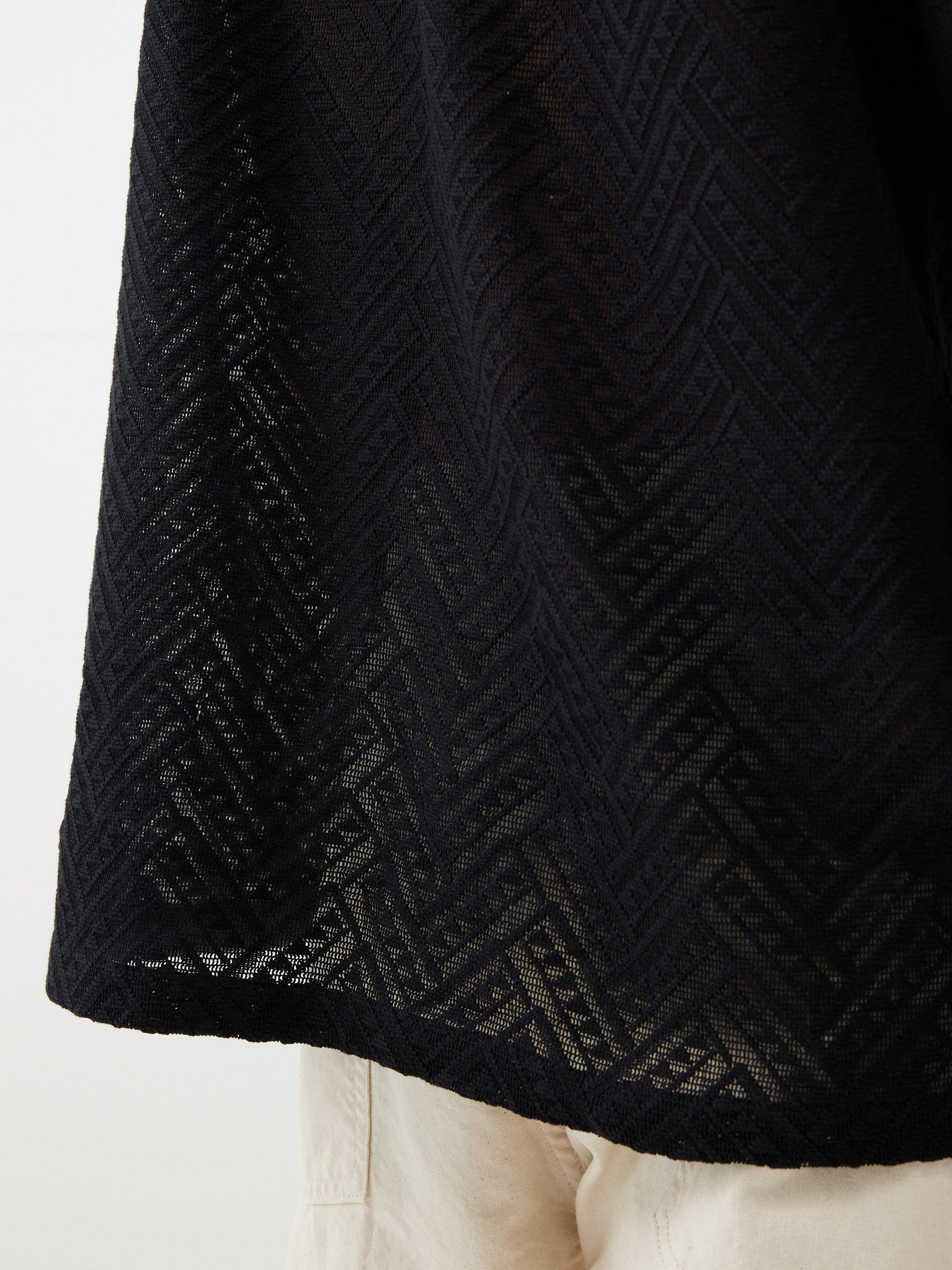 sunflower Spacey Jacquard Cotton-blend Knit Shirt in Black for Men