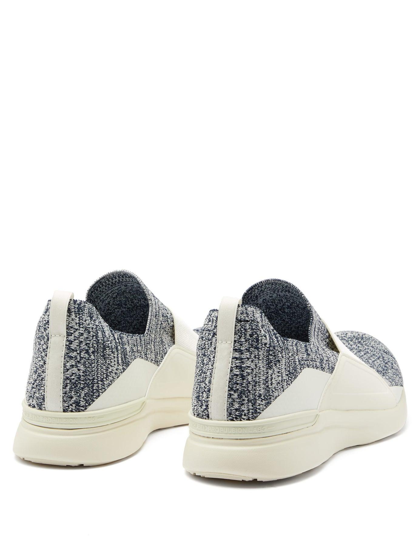 white laceless trainers