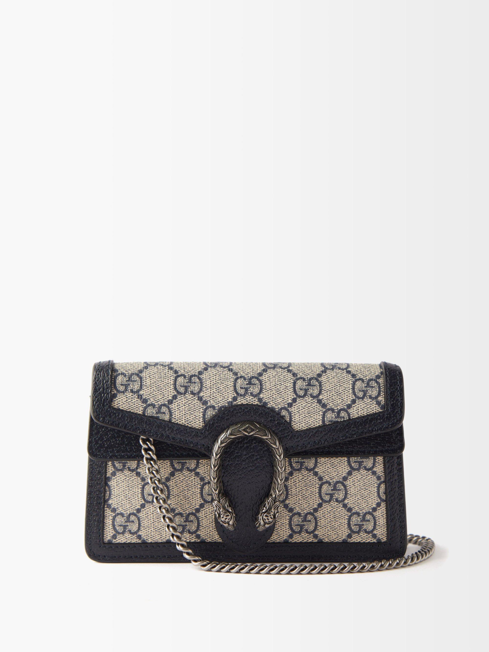 Gucci Dionysus Super Mini Leather-trimmed Printed Coated-canvas Shoulder Bag  in Natural | Lyst