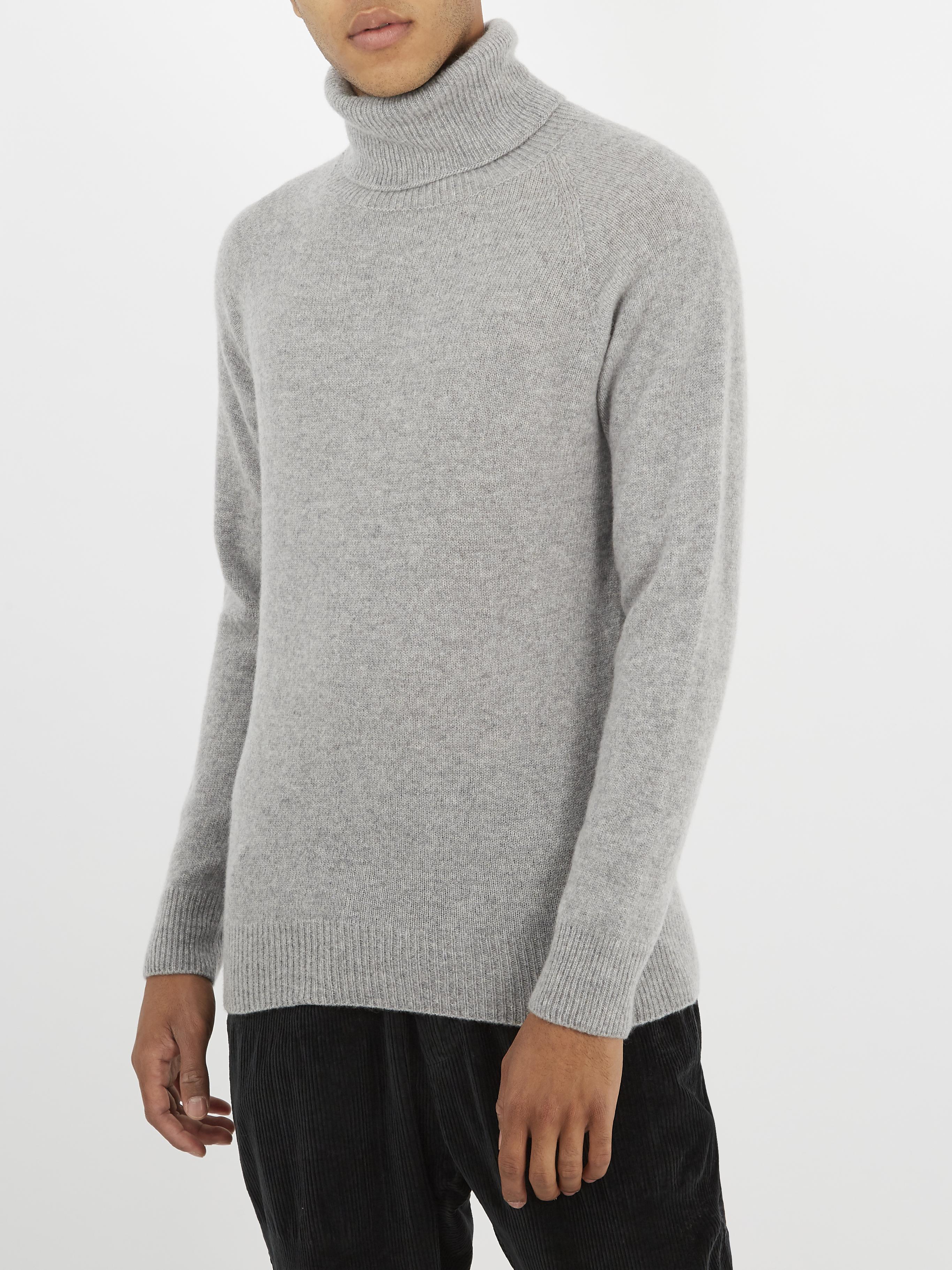 mens grey roll neck sweater