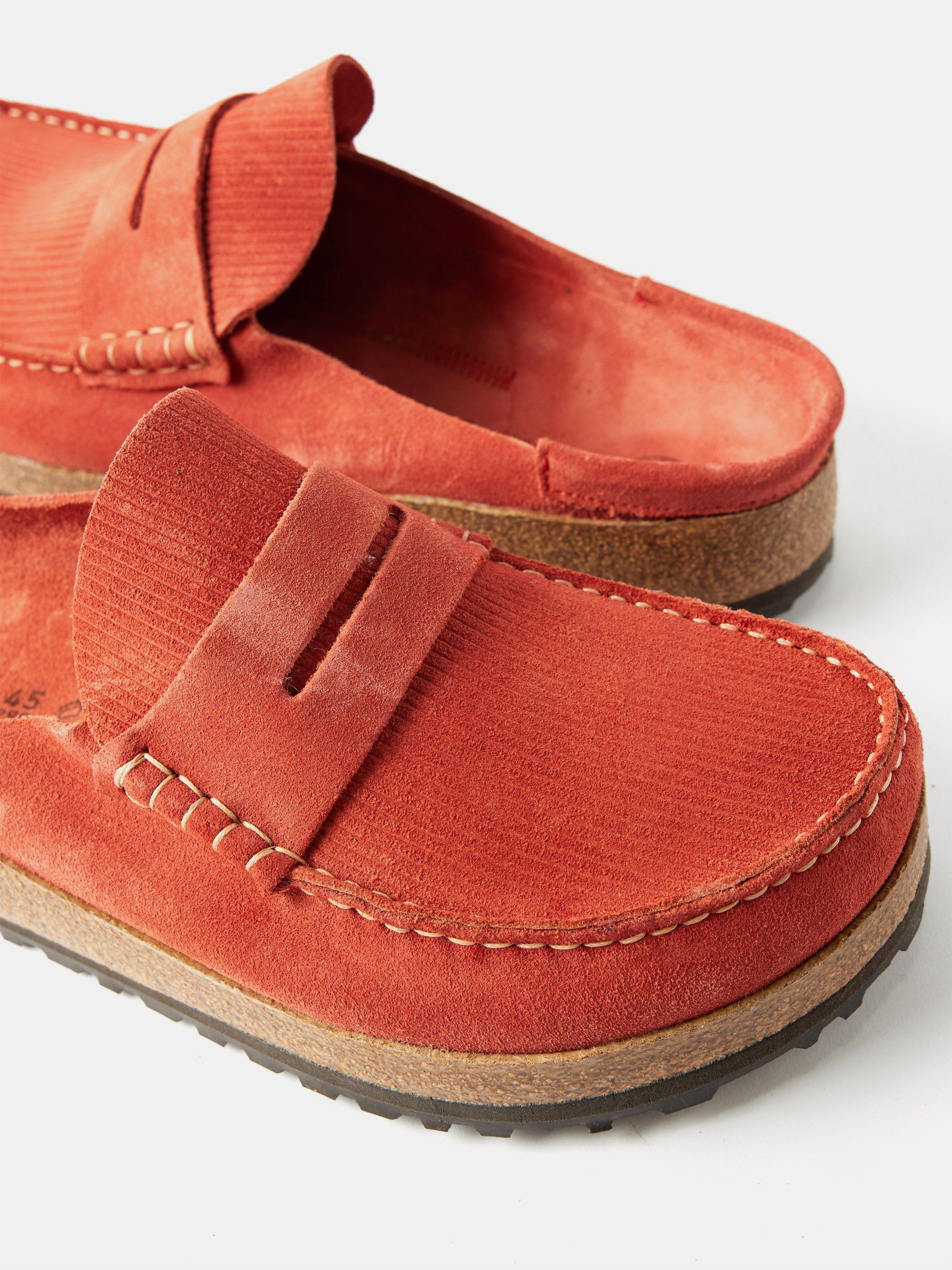 Red backless loafers store