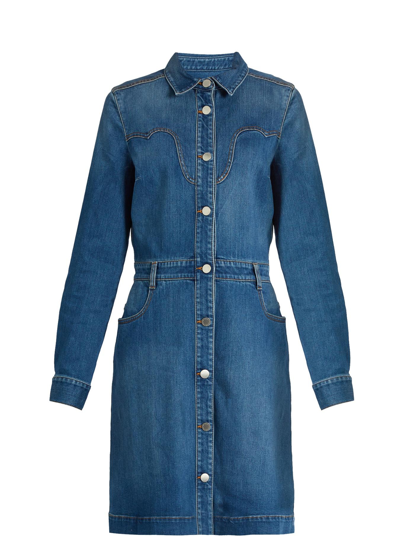 Stella McCartney Western Denim Dress in Blue | Lyst