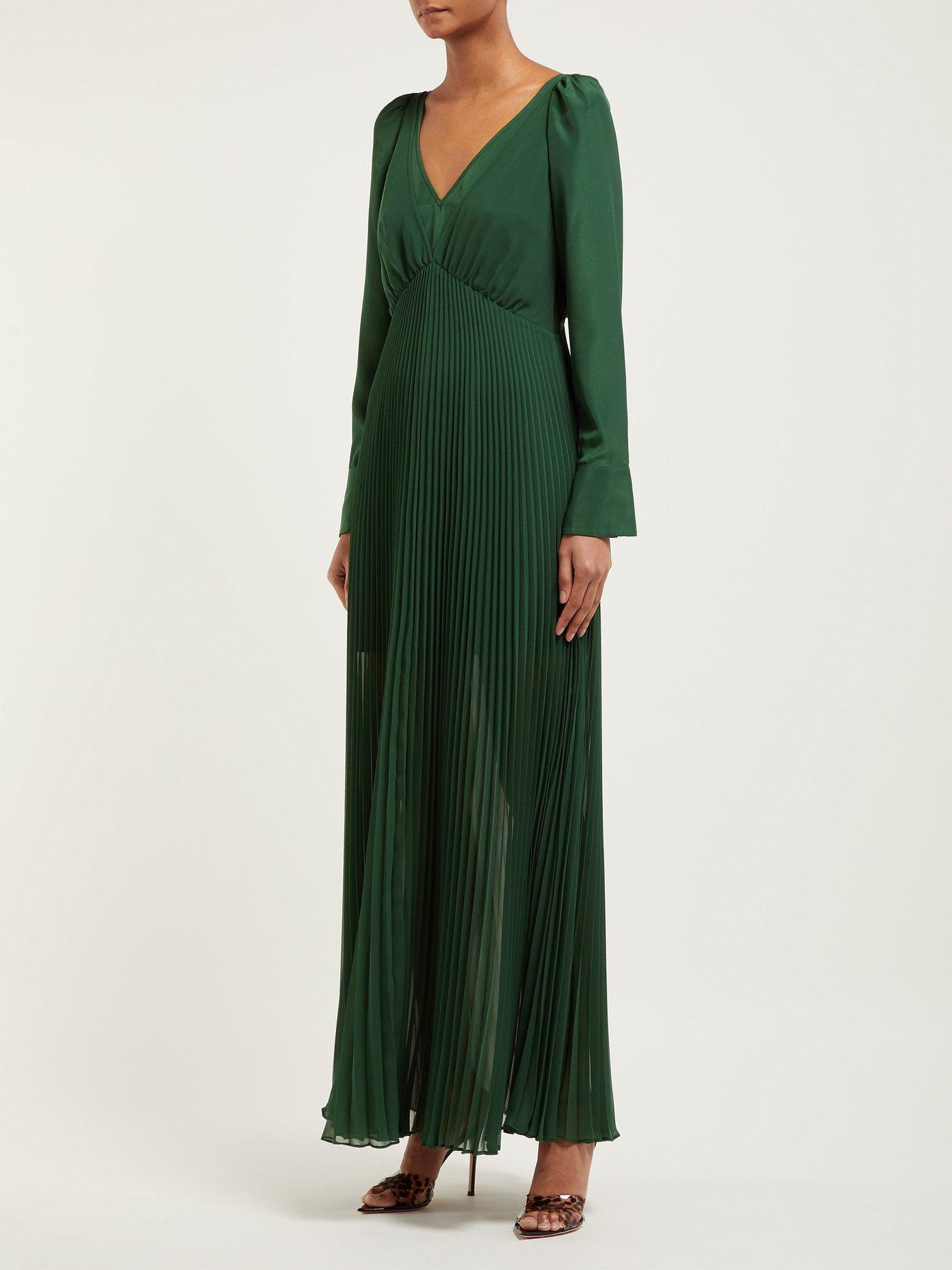 green chiffon maxi dress