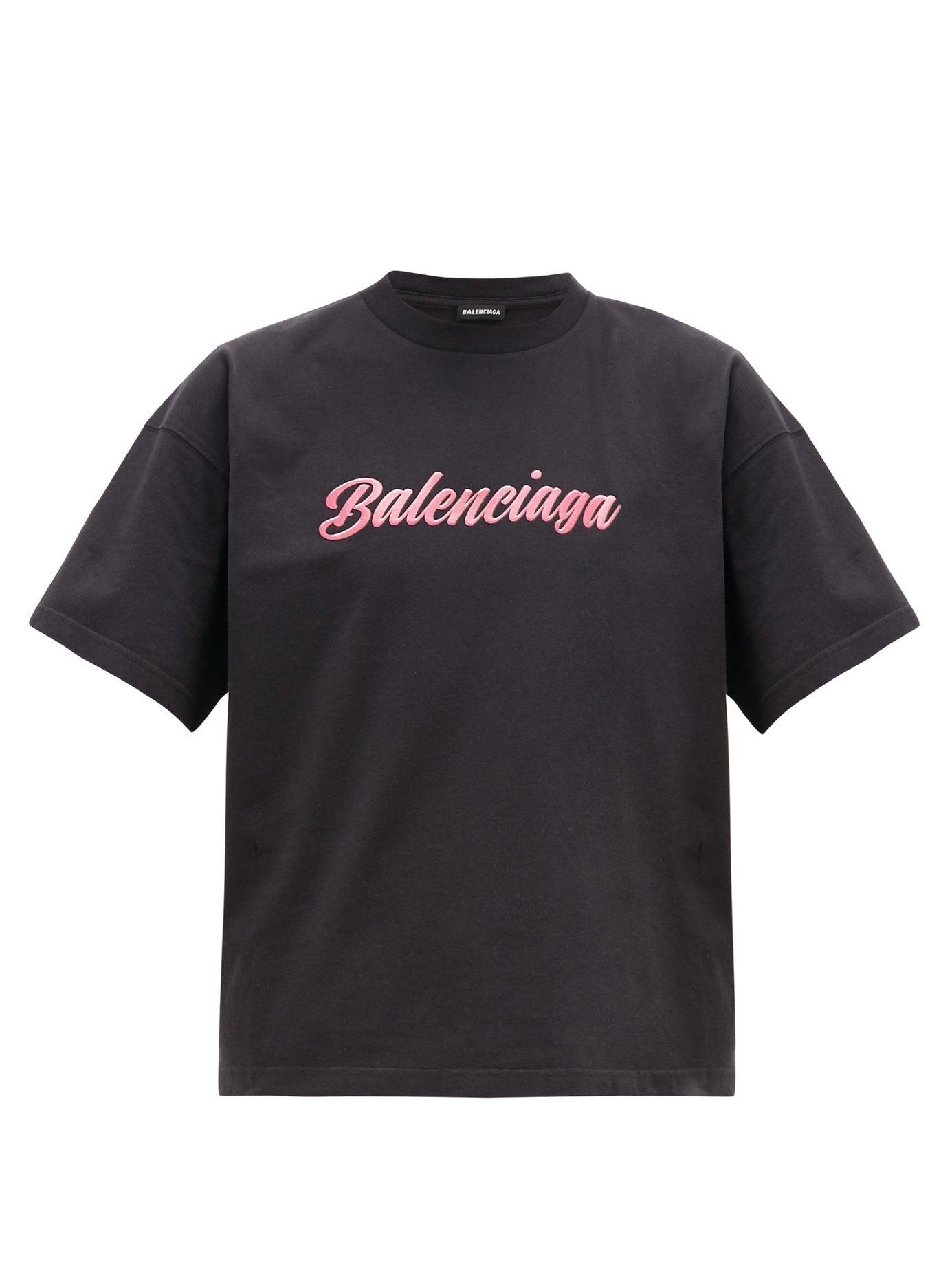 balenciaga pink logo shirt