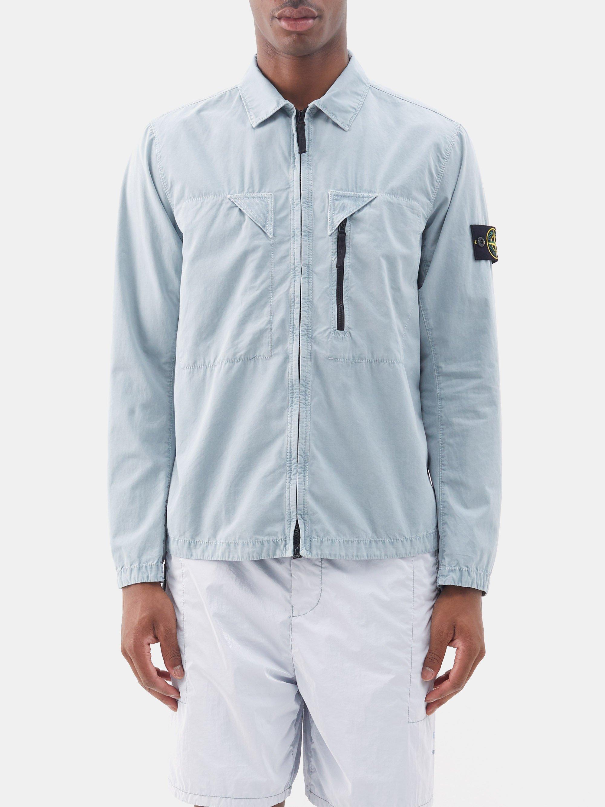Stone island overshirt light blue cheap