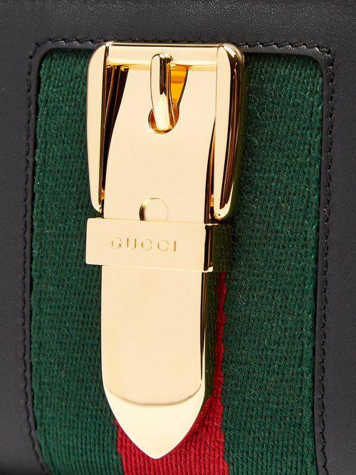 Gucci Sylvie Leather Zip Around Wallet in Black - Lyst