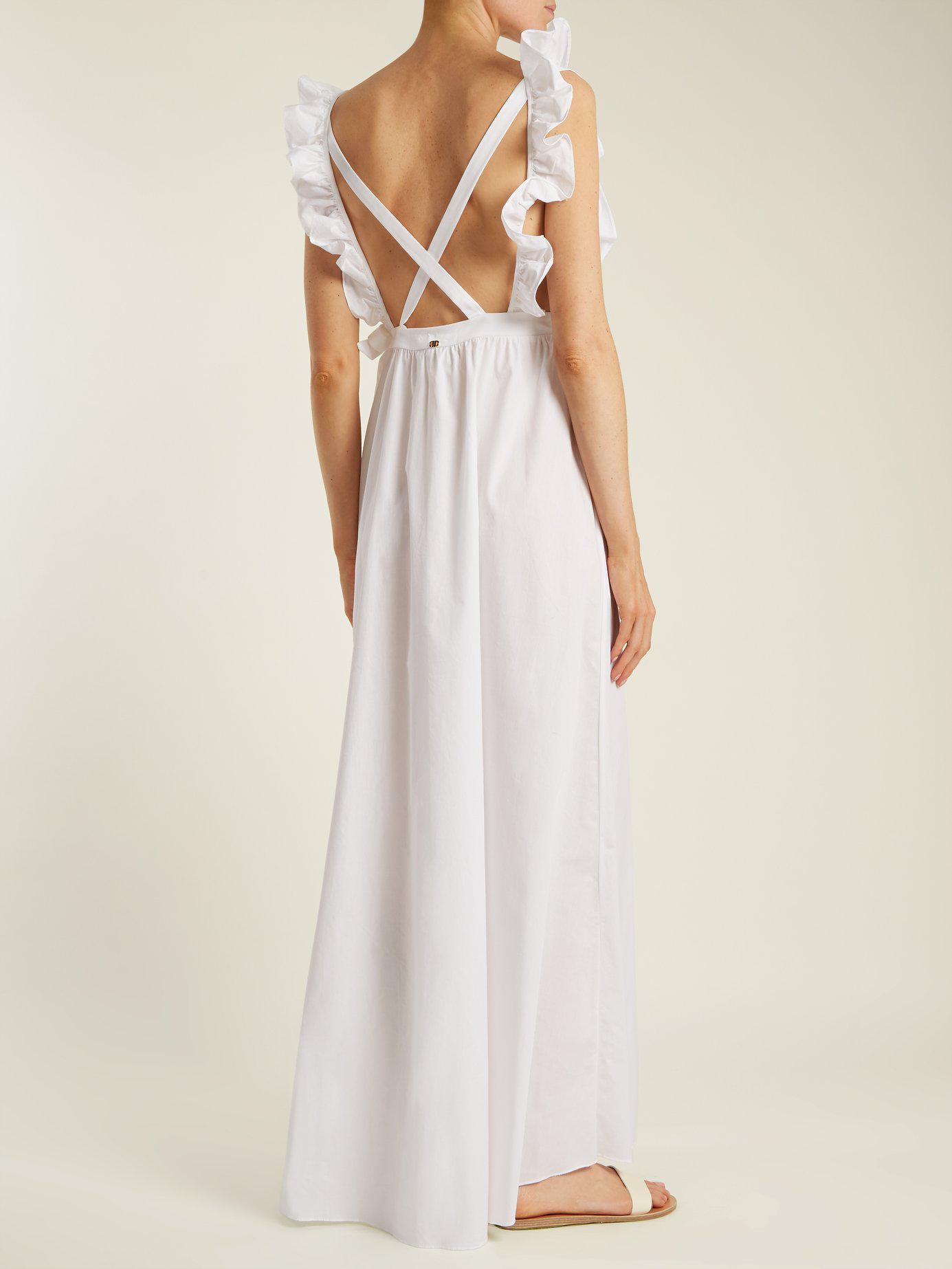 Adriana Degreas Lobsterprint Cottonpoplin Maxi Dress in White Lyst