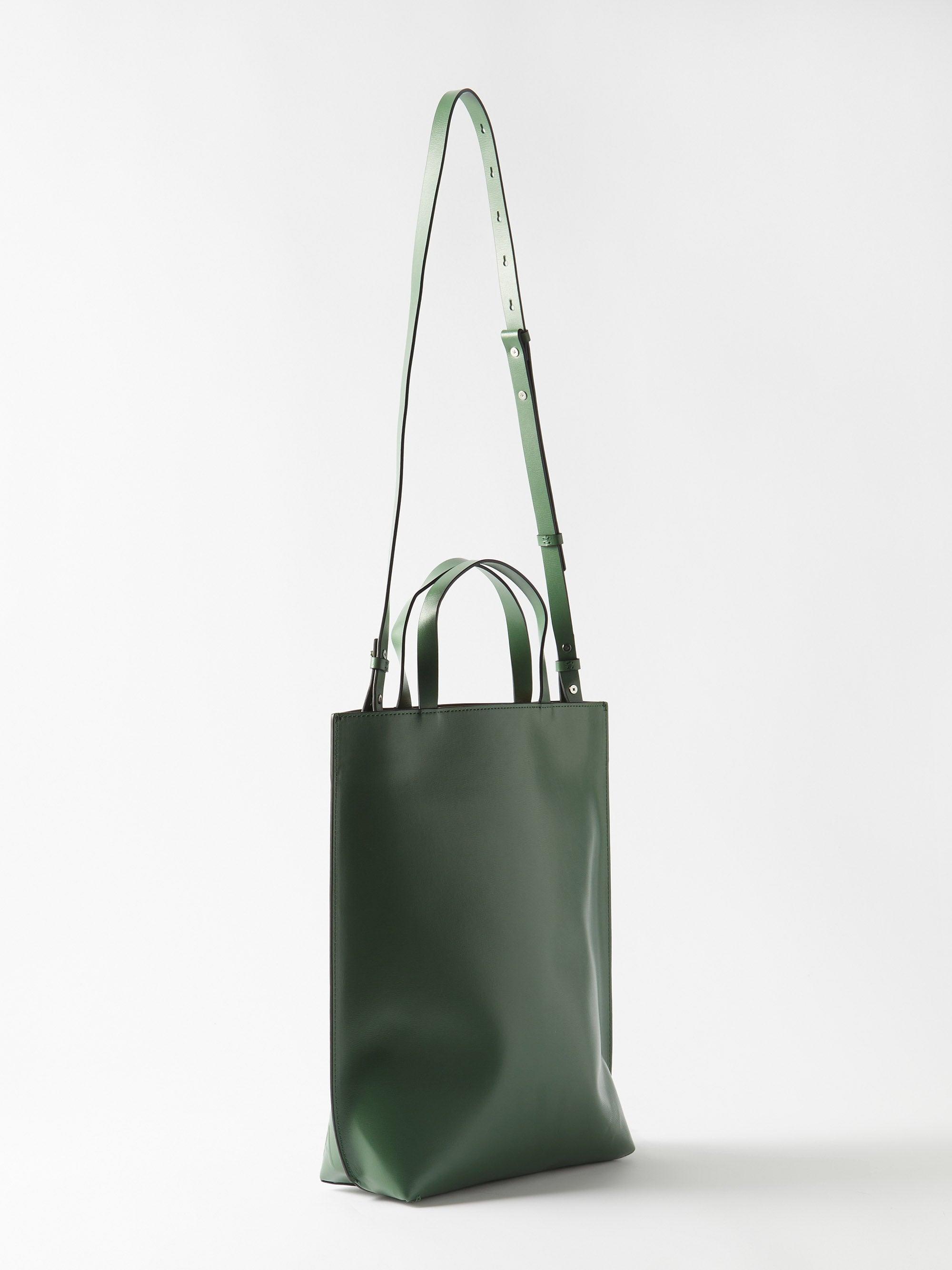 Ganni Banner Logo-embossed Recycled-leather Tote Bag in Khaki 
