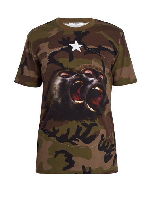 Givenchy Monkey Brothers Camo Cotton T 