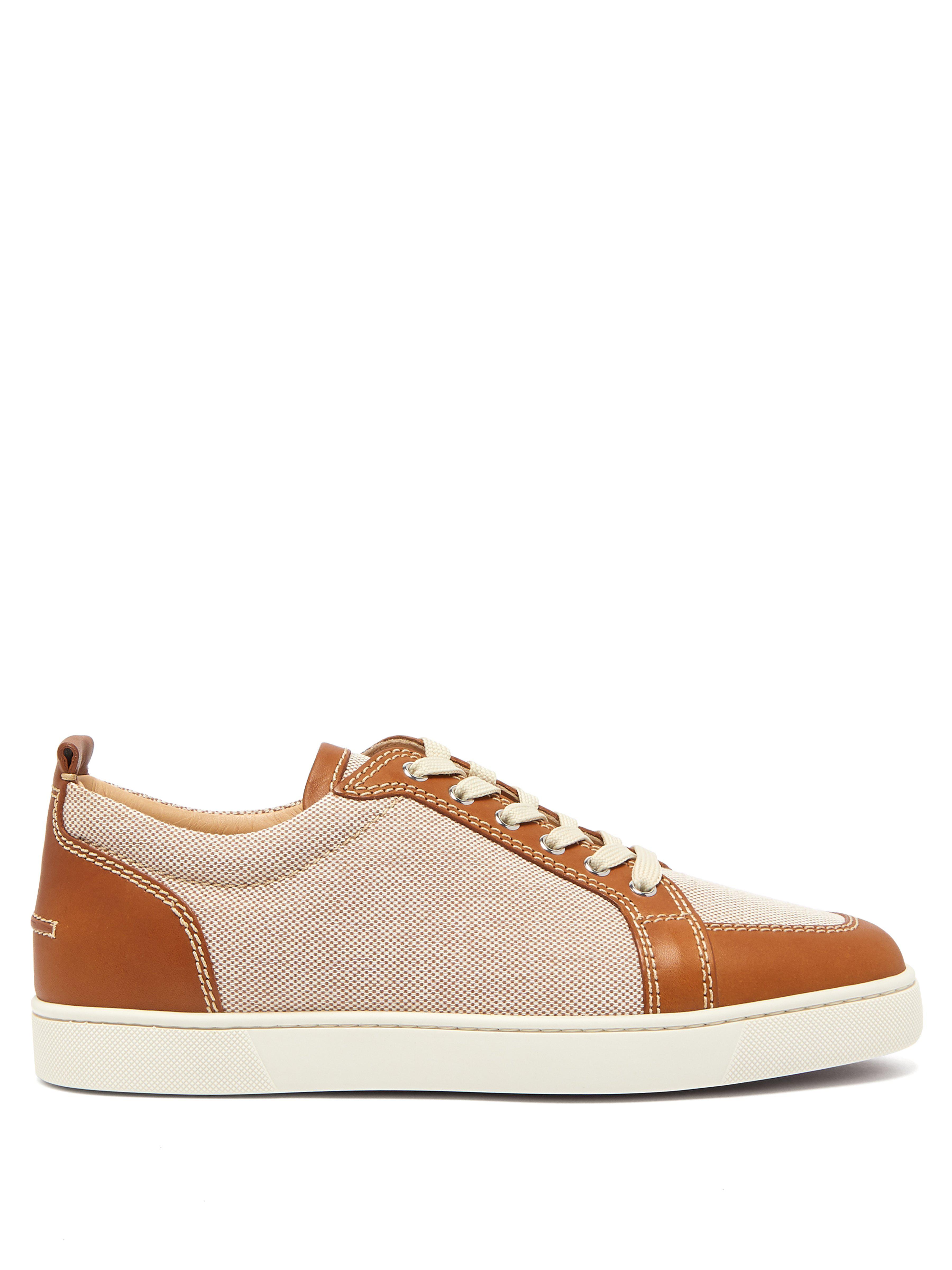 cream louboutin trainers