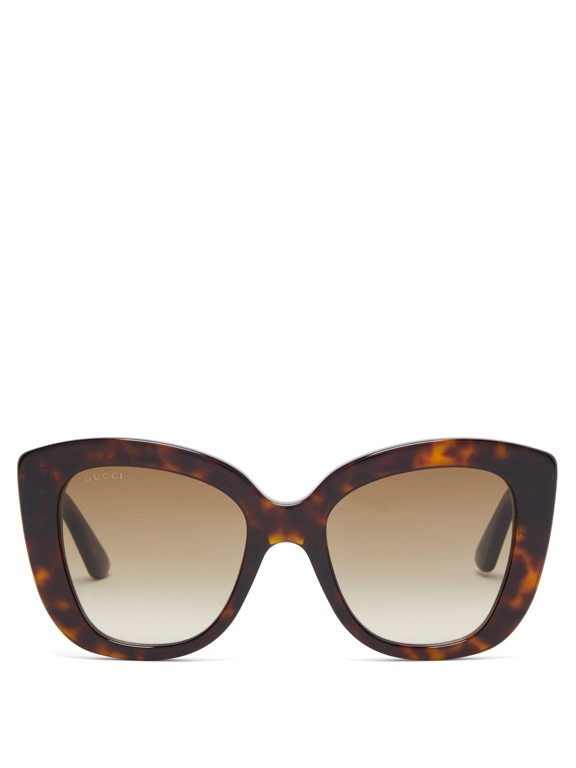 Gucci Cat-eye Tortoiseshell-acetate Sunglasses in Brown - Lyst