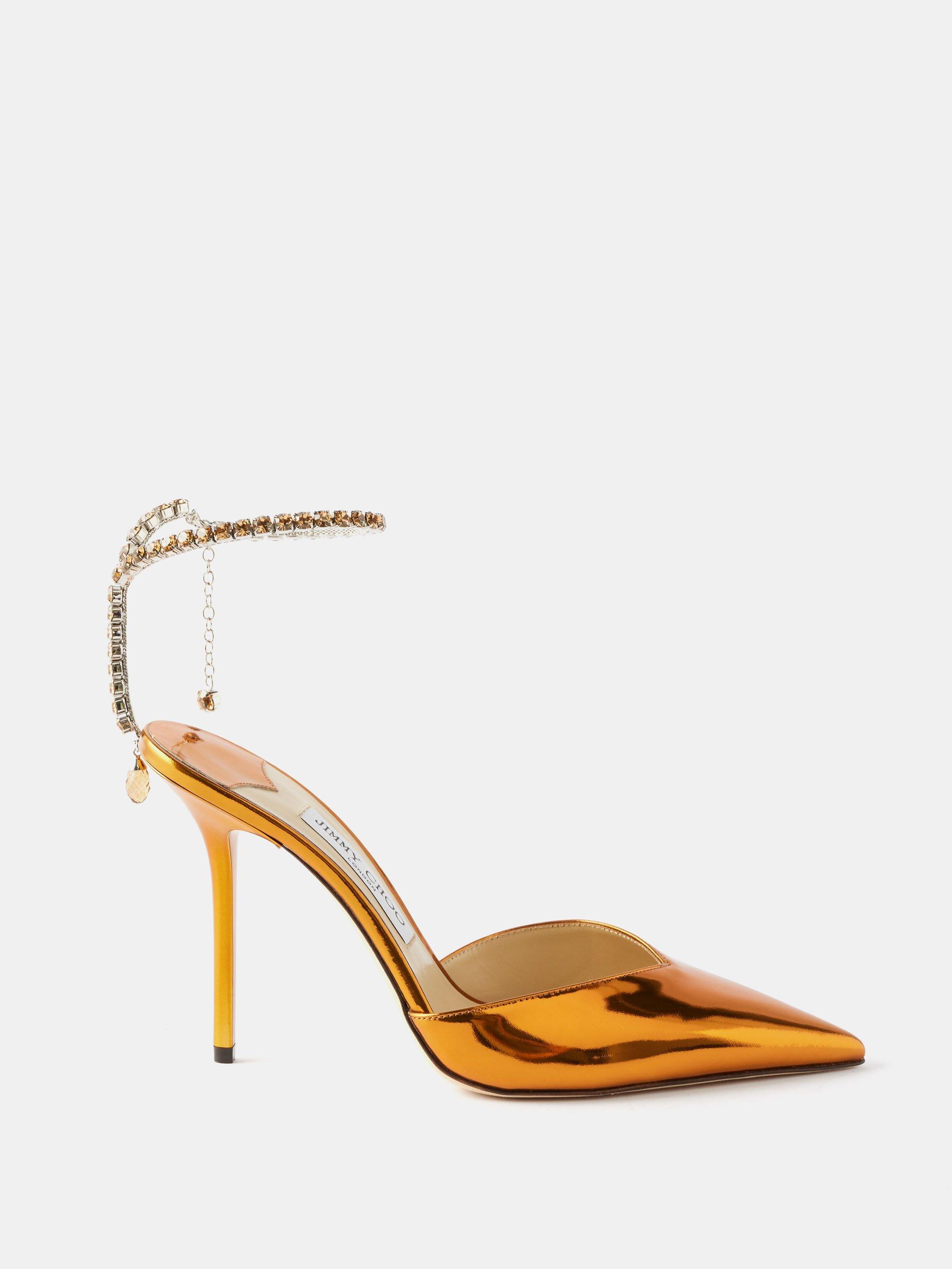 Jimmy Choo Saeda 100 Mirroredleather Pumps in Metallic Lyst