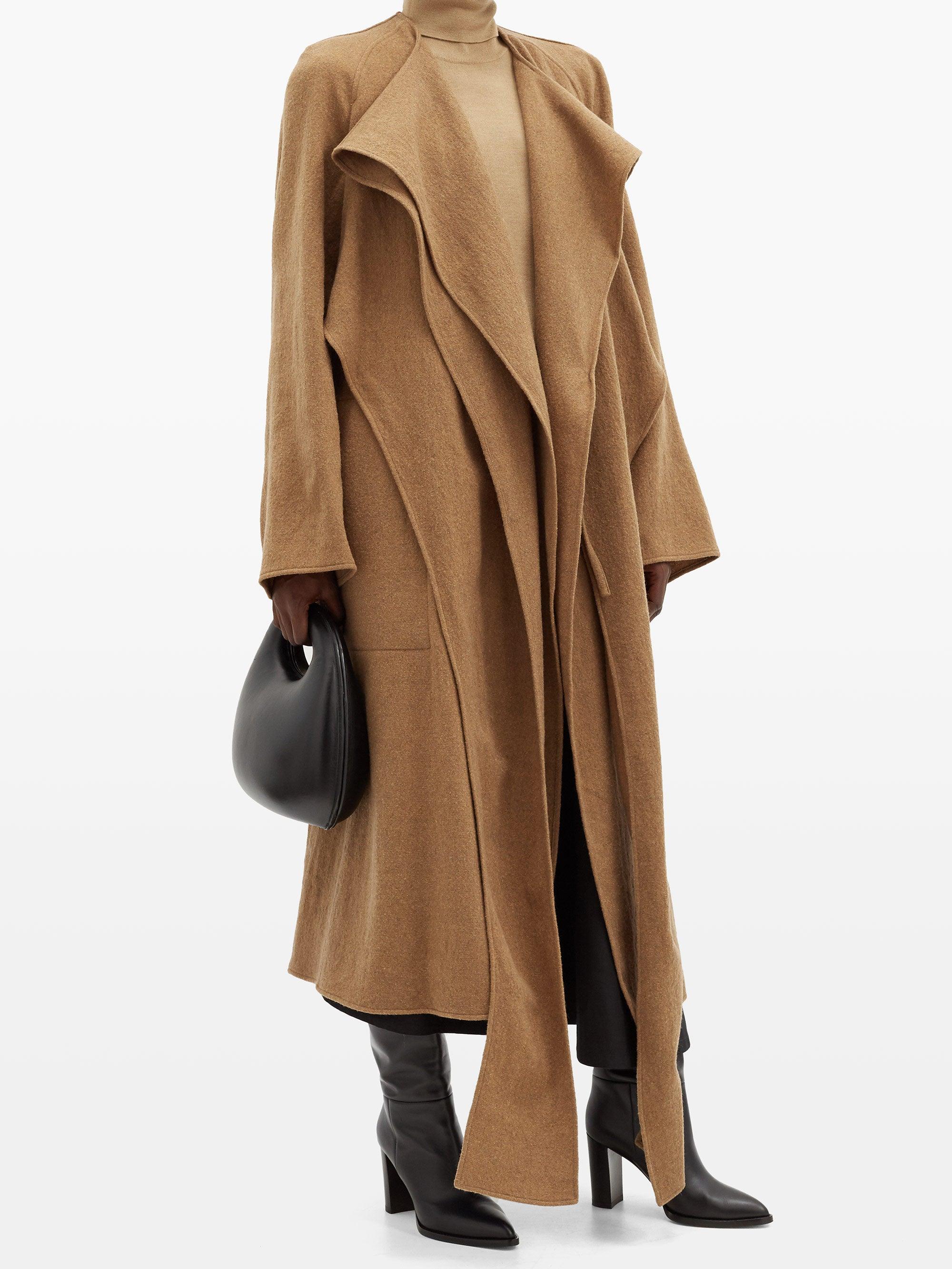 draped wool coat