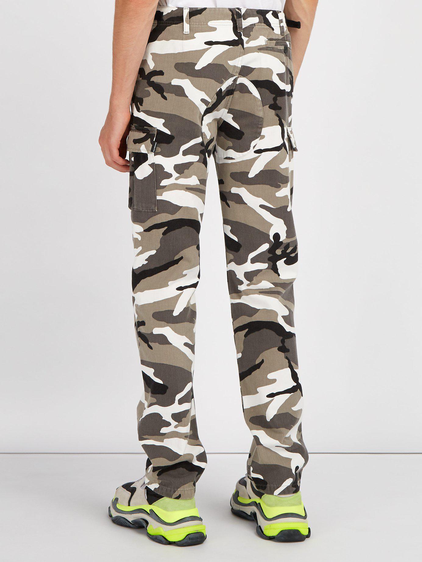 Balenciaga Camouflage-print Pants in White for Men | Lyst