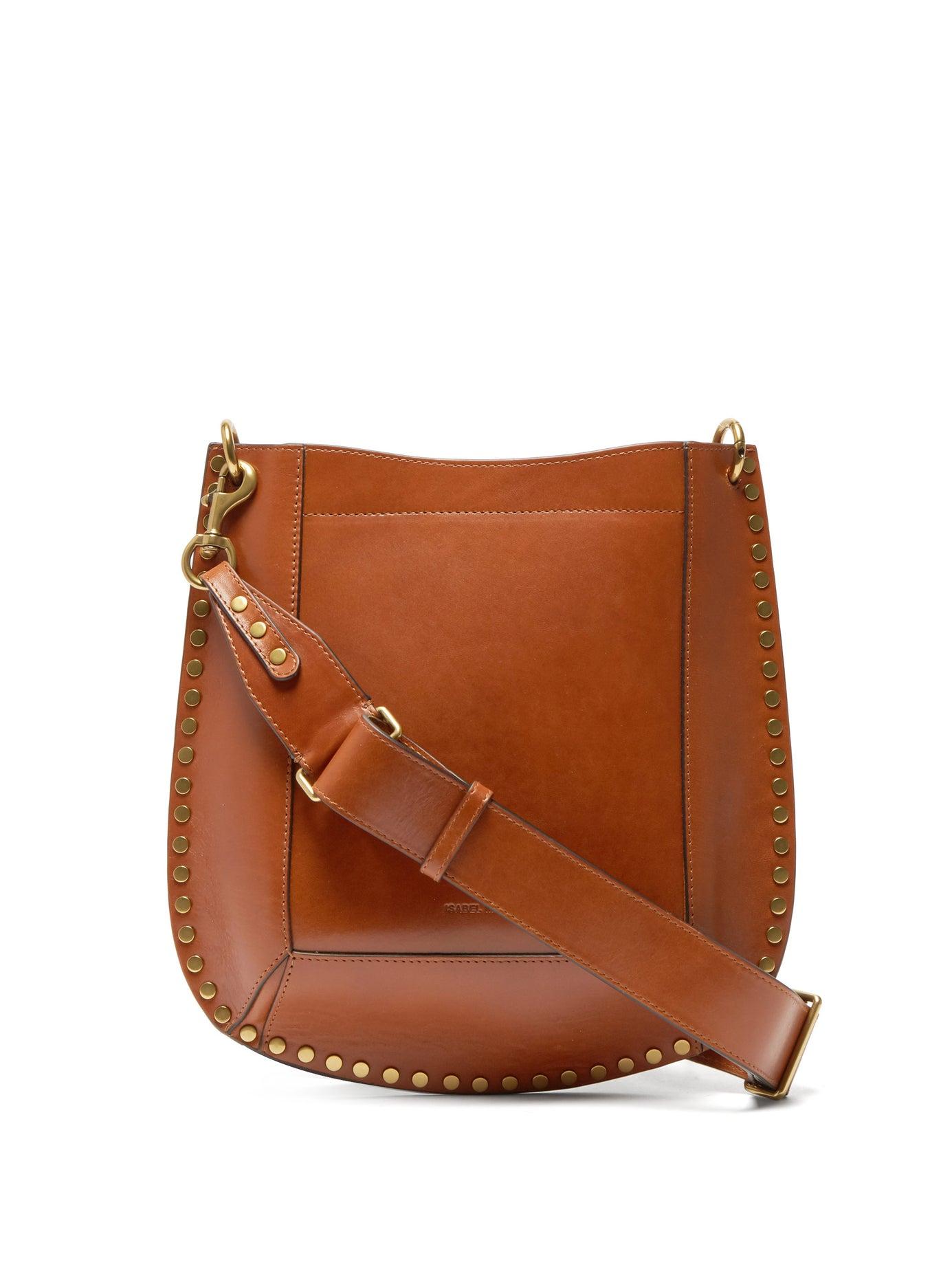 Isabel Marant Oksan Studded Leather Cross-body Bag in Tan (Brown ...