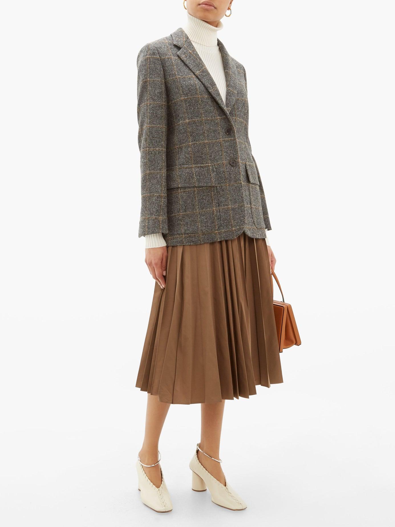 Margaret Howell Single-breasted Windowpane-check Wool Jacket in Gray - Lyst
