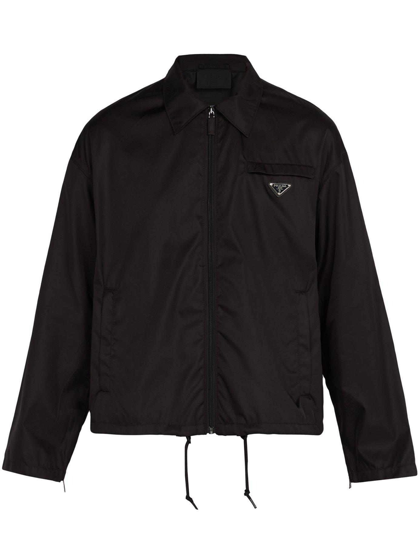 Prada Lightweight Nylon Coach Jacket in Black for Men | Lyst