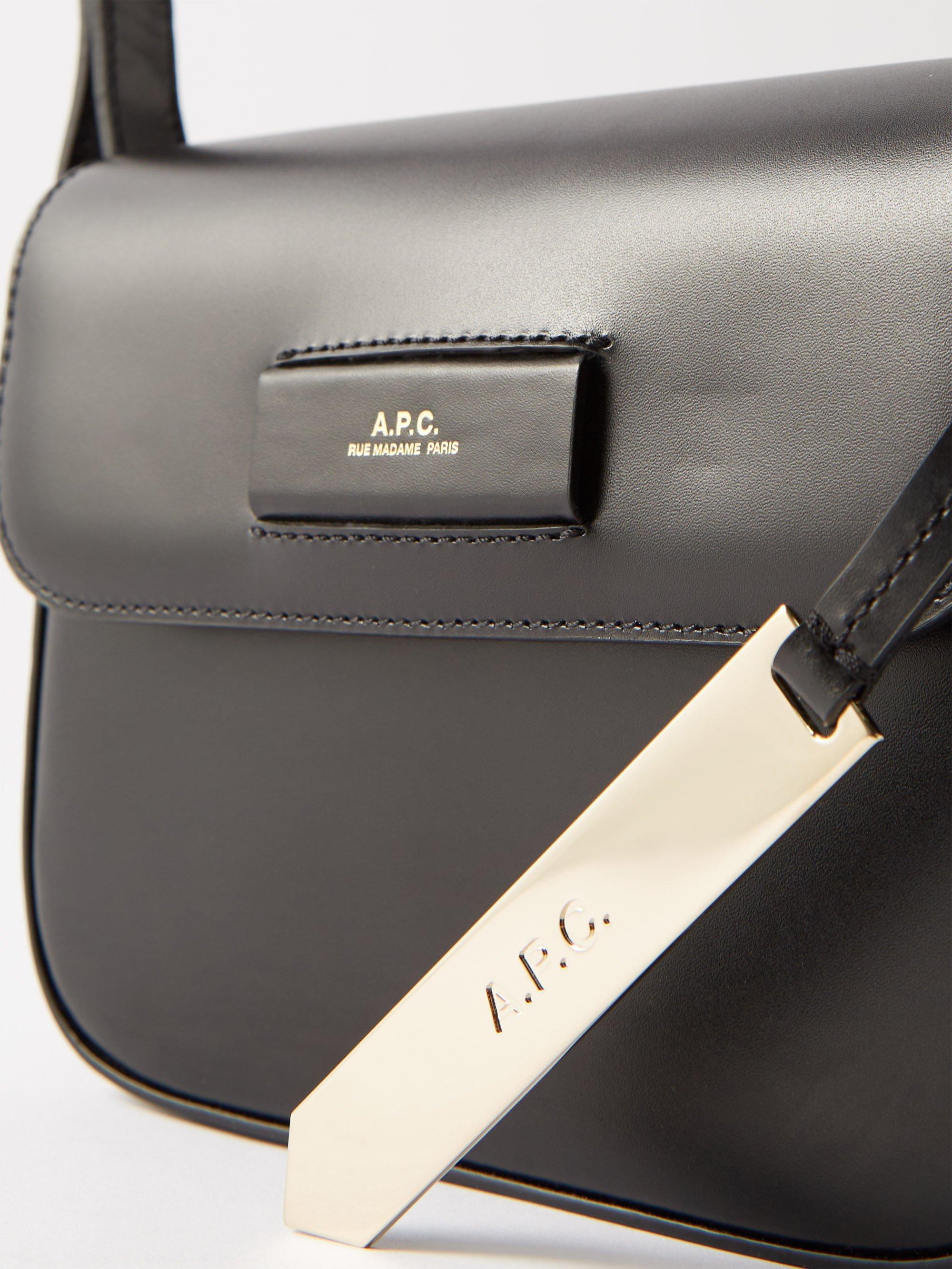A.P.C. Charlotte Small Leather Cross-body Bag in Black | Lyst