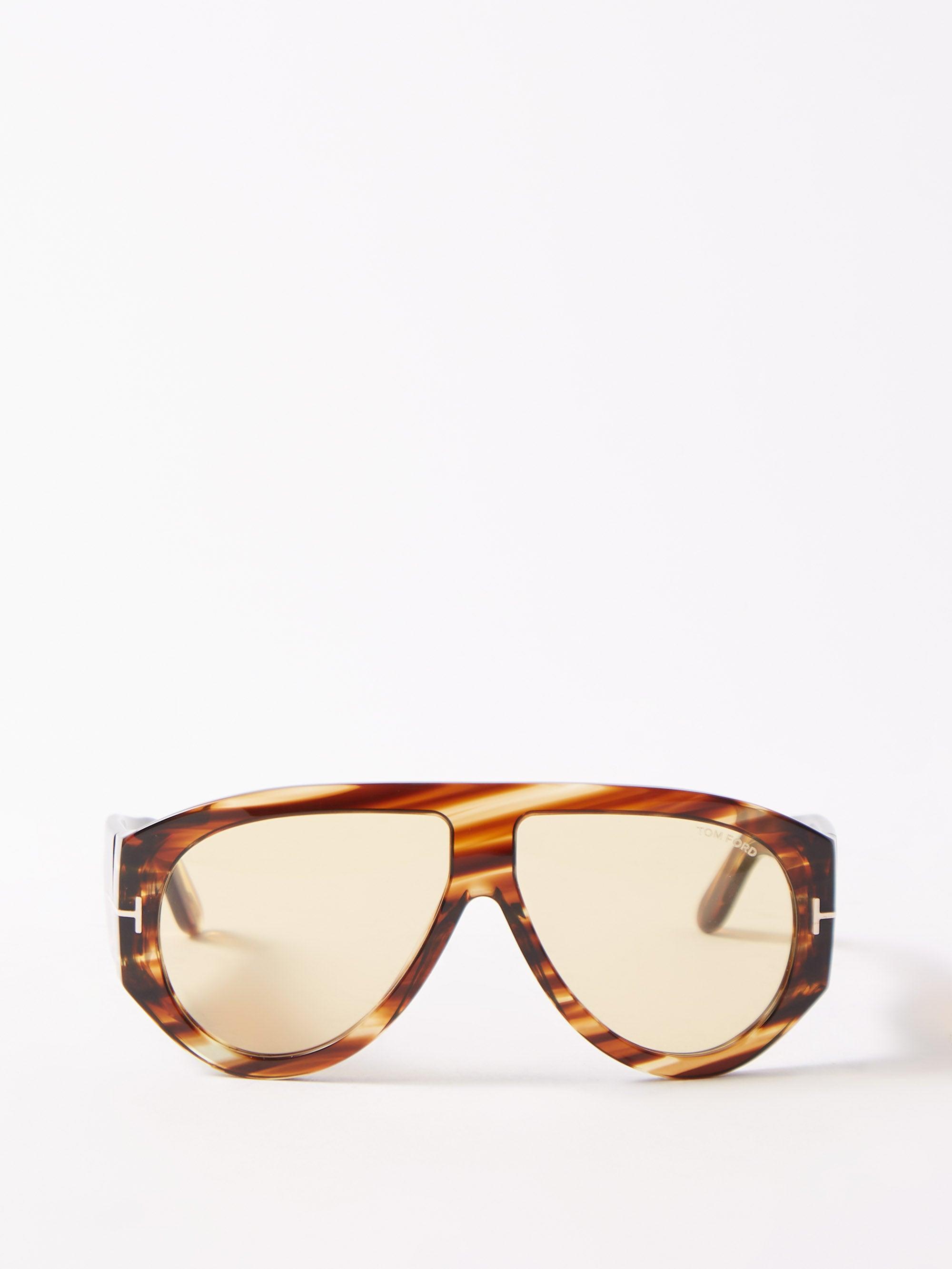 Tom Ford Bronson Acetate Aviator Sunglasses in Natural Lyst