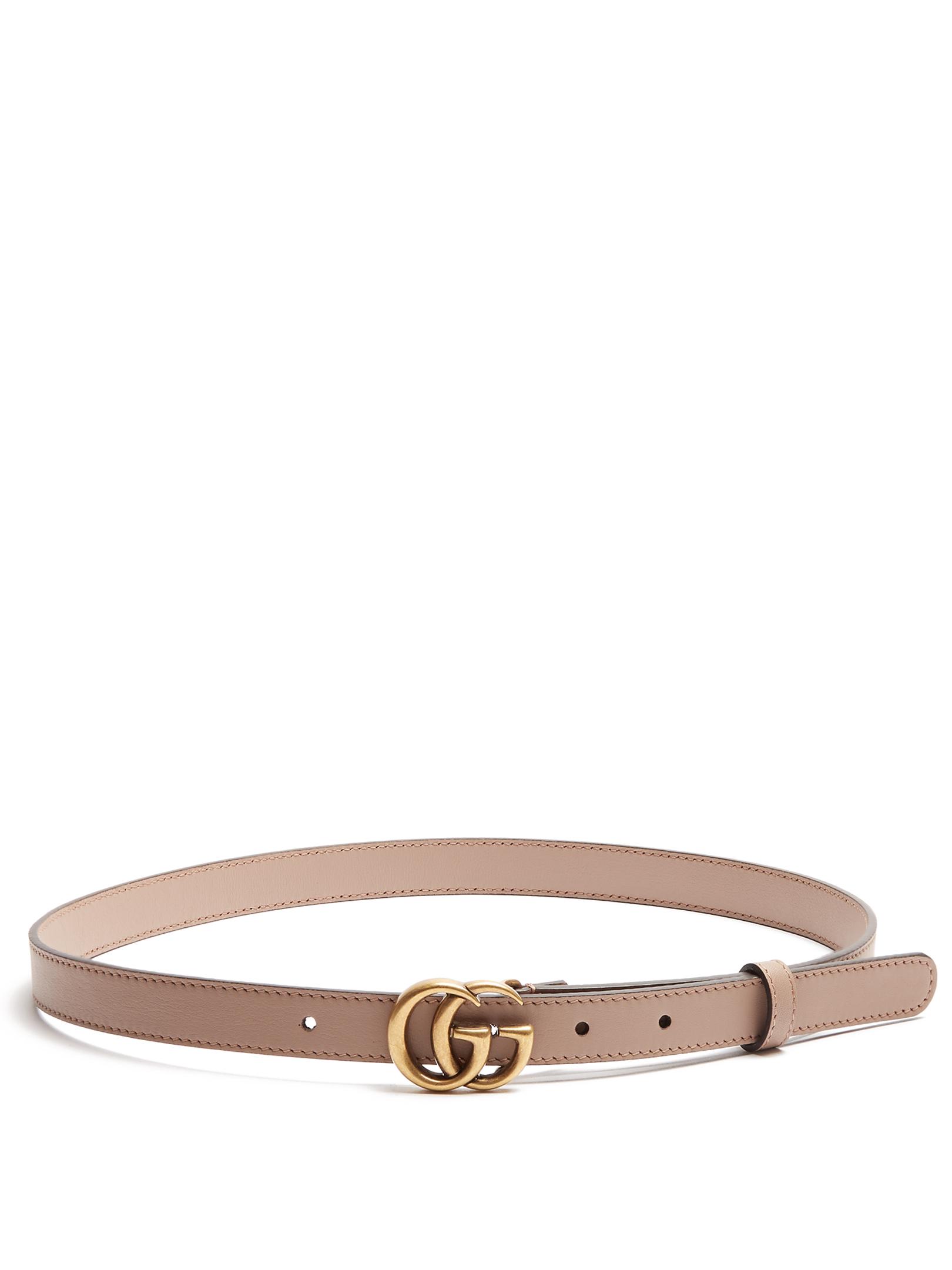 Gucci Gg-logo 2cm Leather Belt in Light Beige (Natural) - Lyst