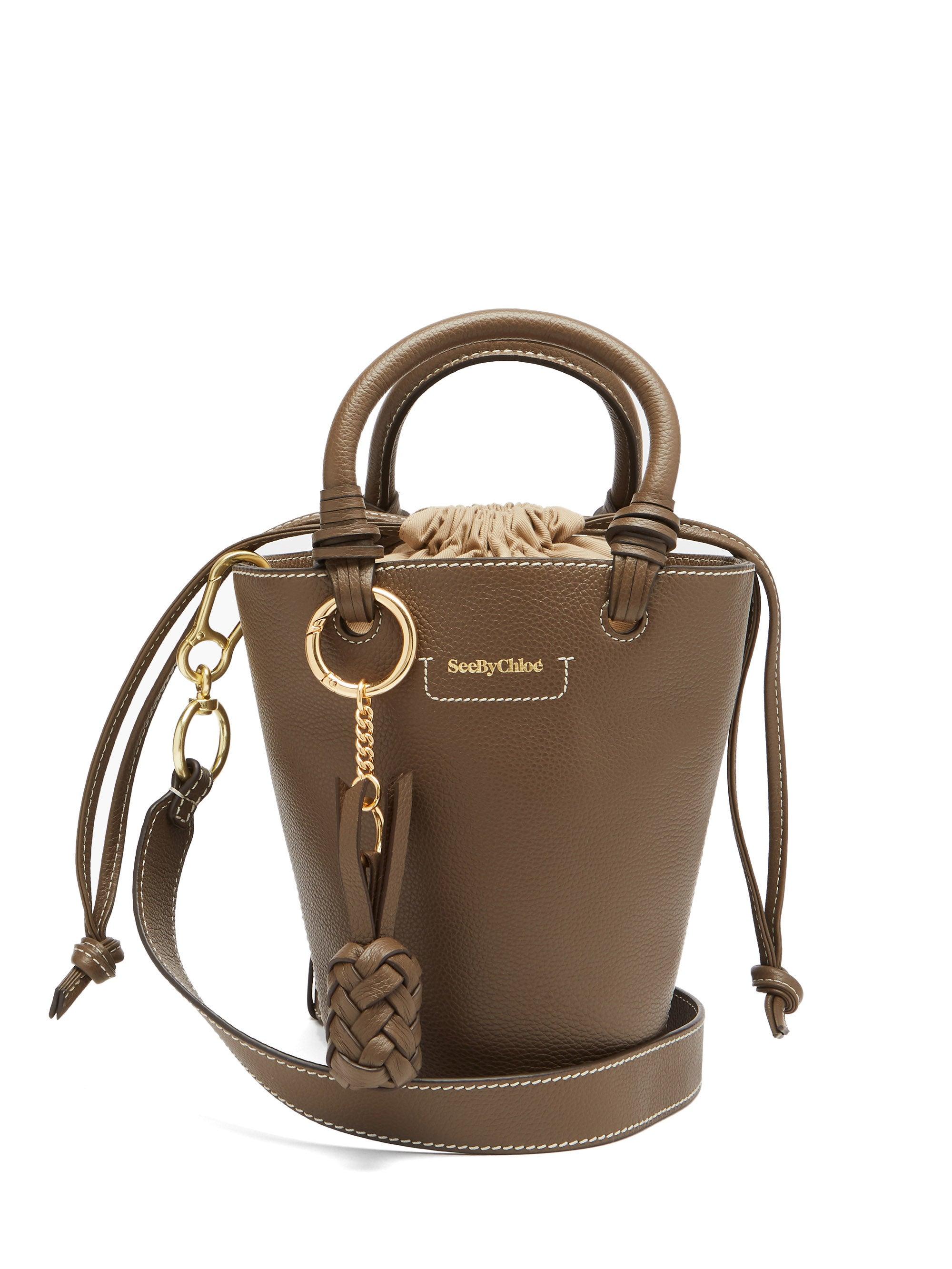 See By Chloé Cecilia Small Grained-leather Bucket Bag | Lyst