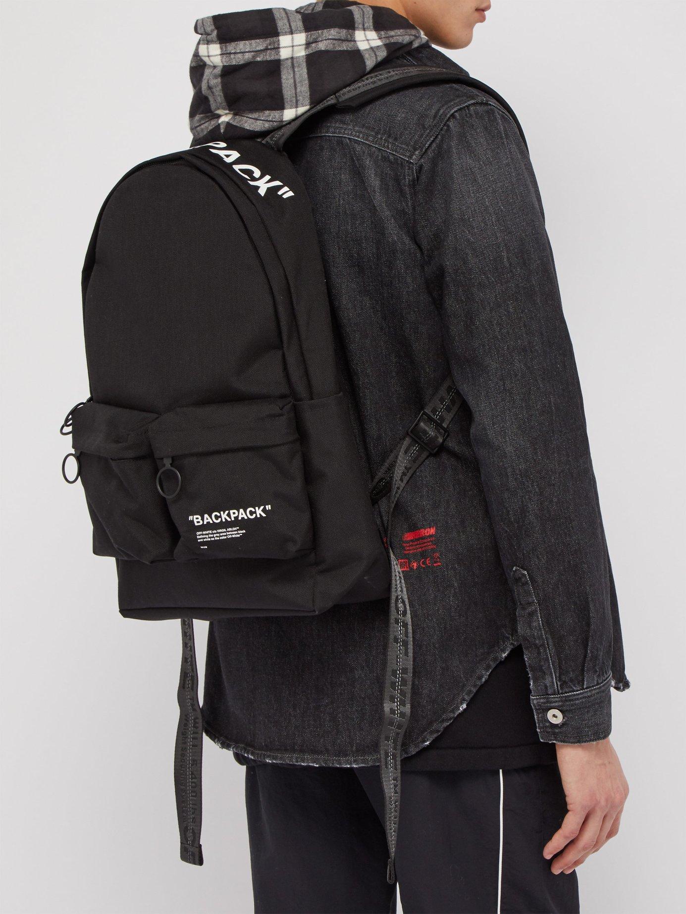 off white black quote backpack