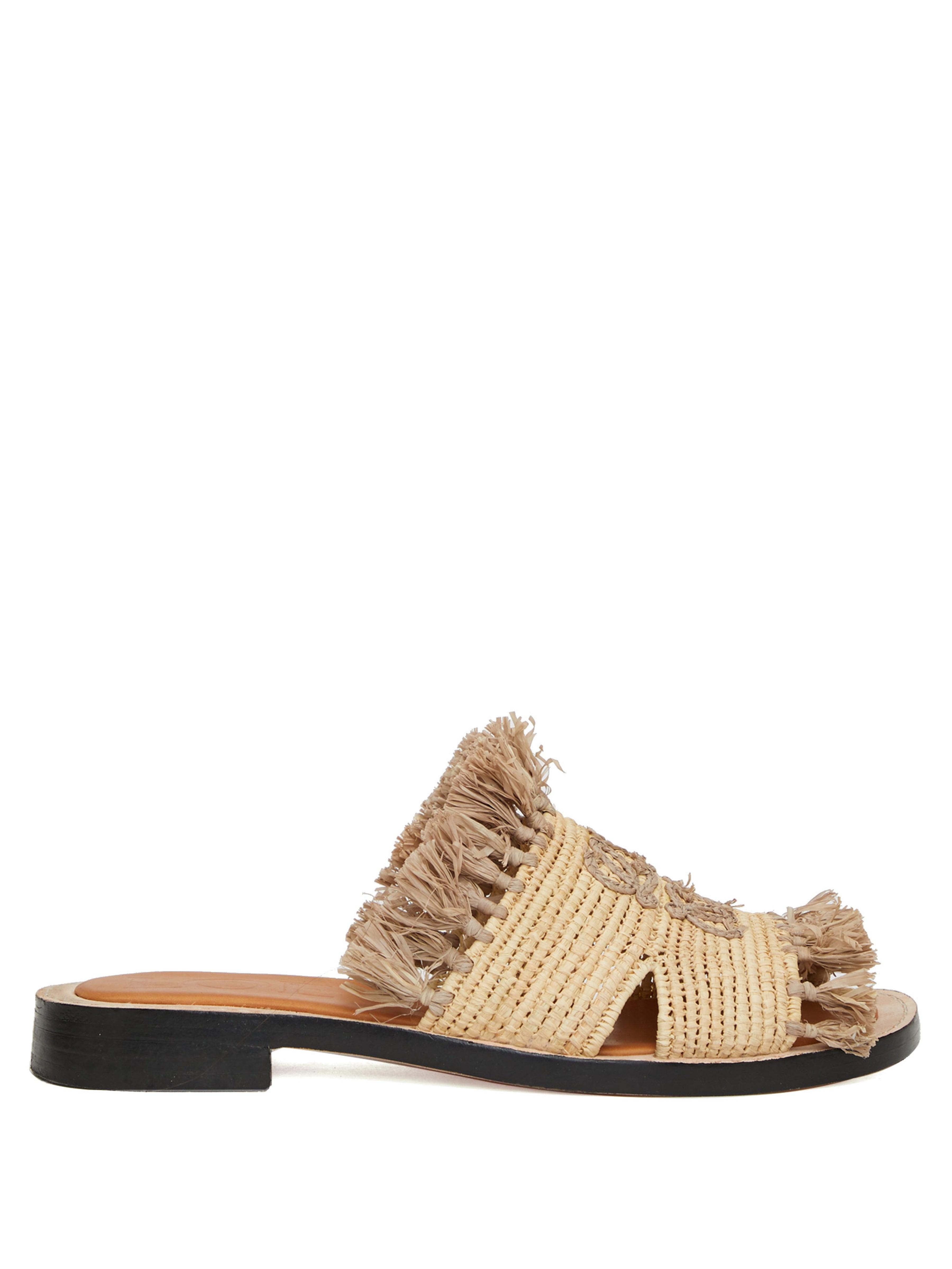 loewe raffia sandals