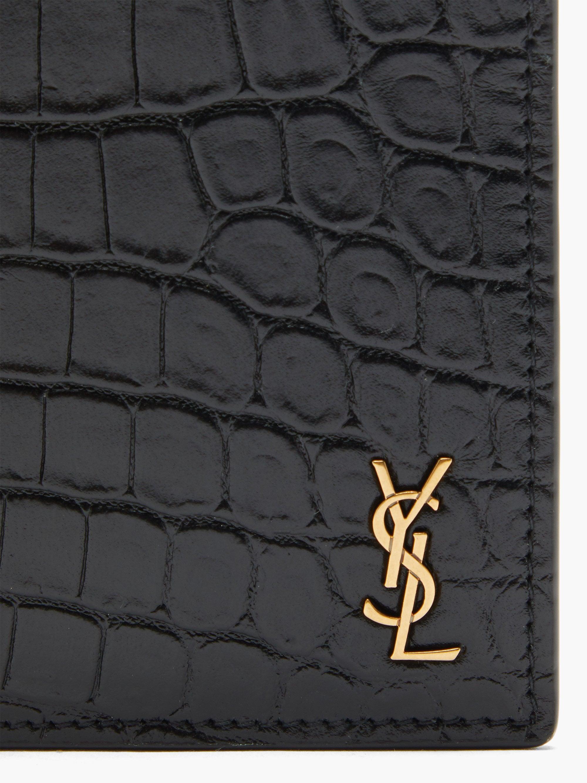 saint laurent wallet crocodile