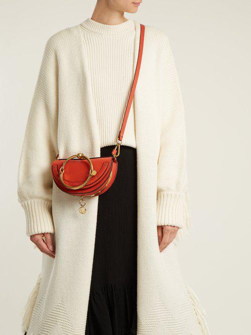 nile minaudière leather crossbody bag