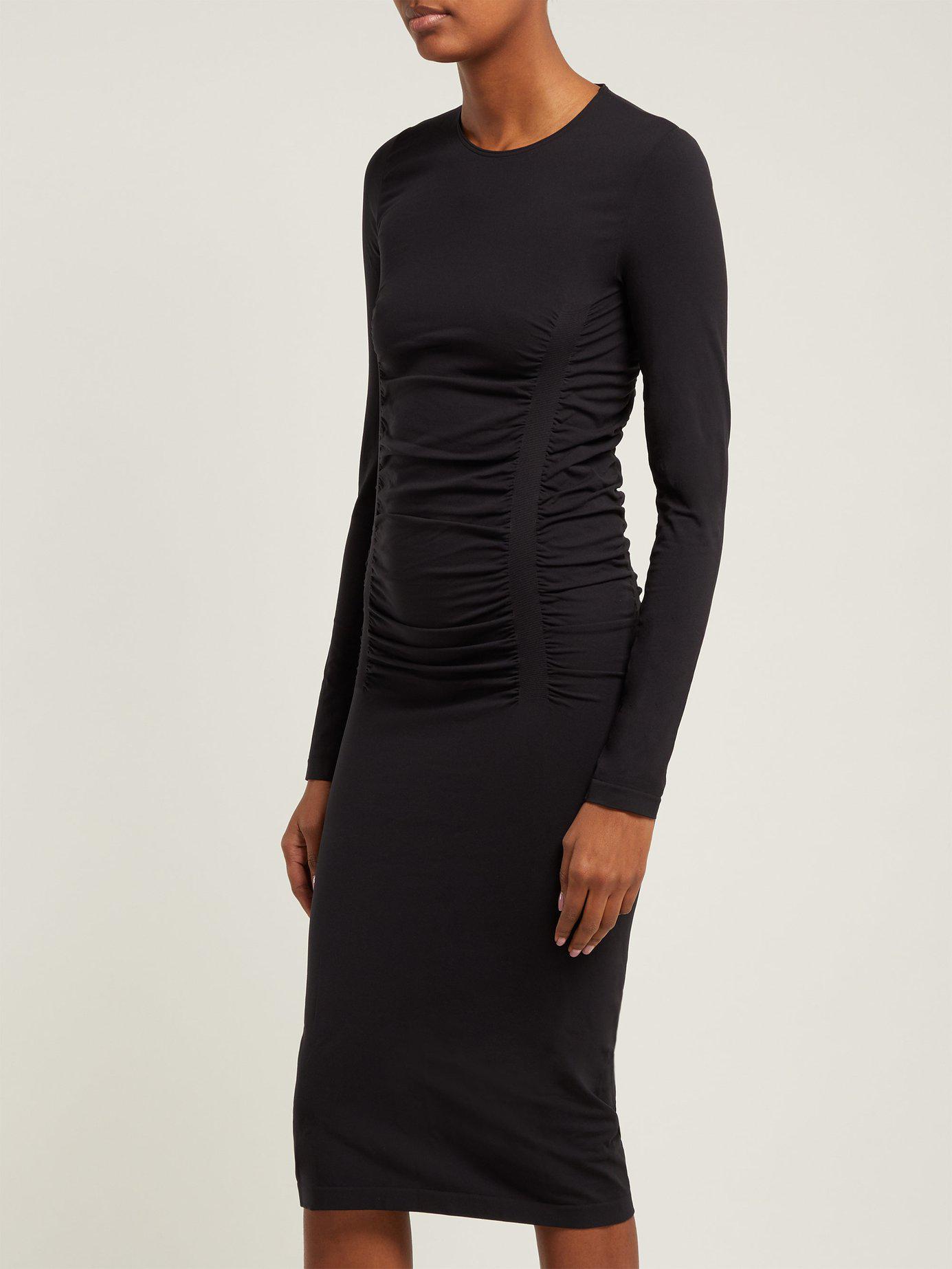 Wolford Fatal Drape Ruched Jersey Dress in Black - Lyst