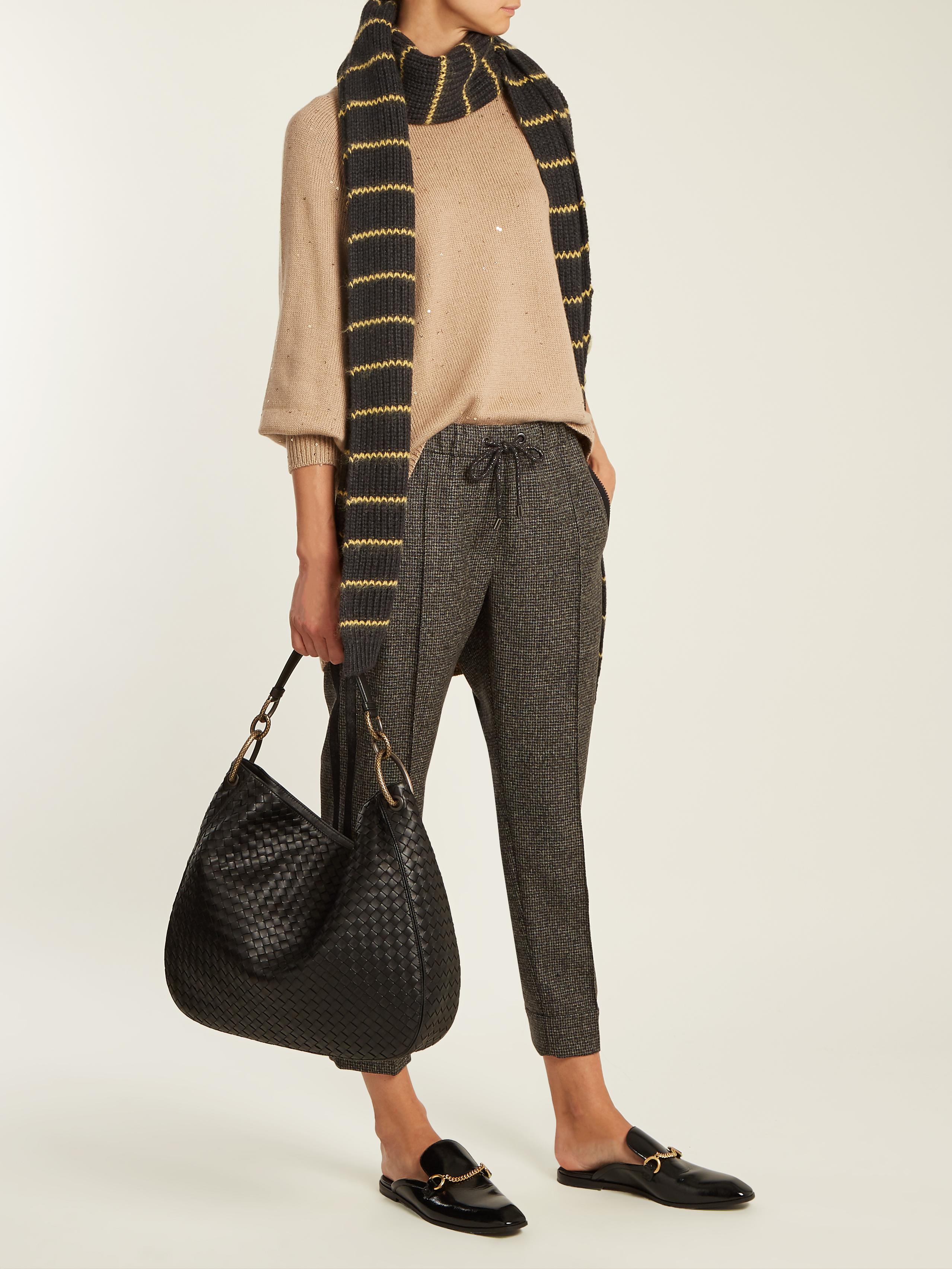 bottega veneta small loop intrecciato woven hobo bag