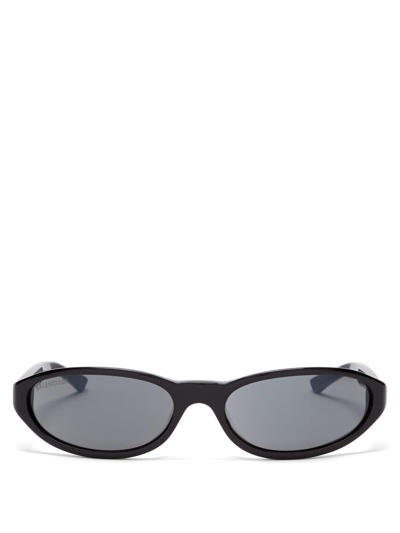 Balenciaga Neo Oval Acetate Sunglasses in Black for Men Lyst