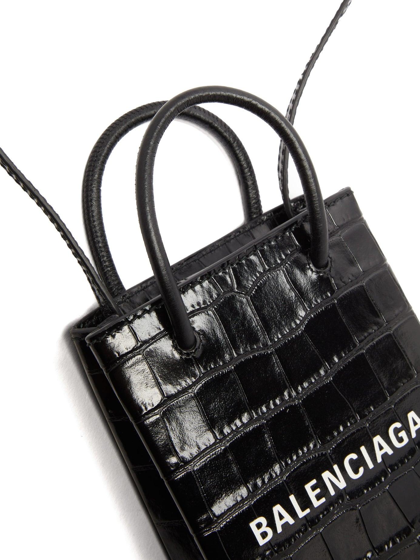 balenciaga shopping phone holder bag