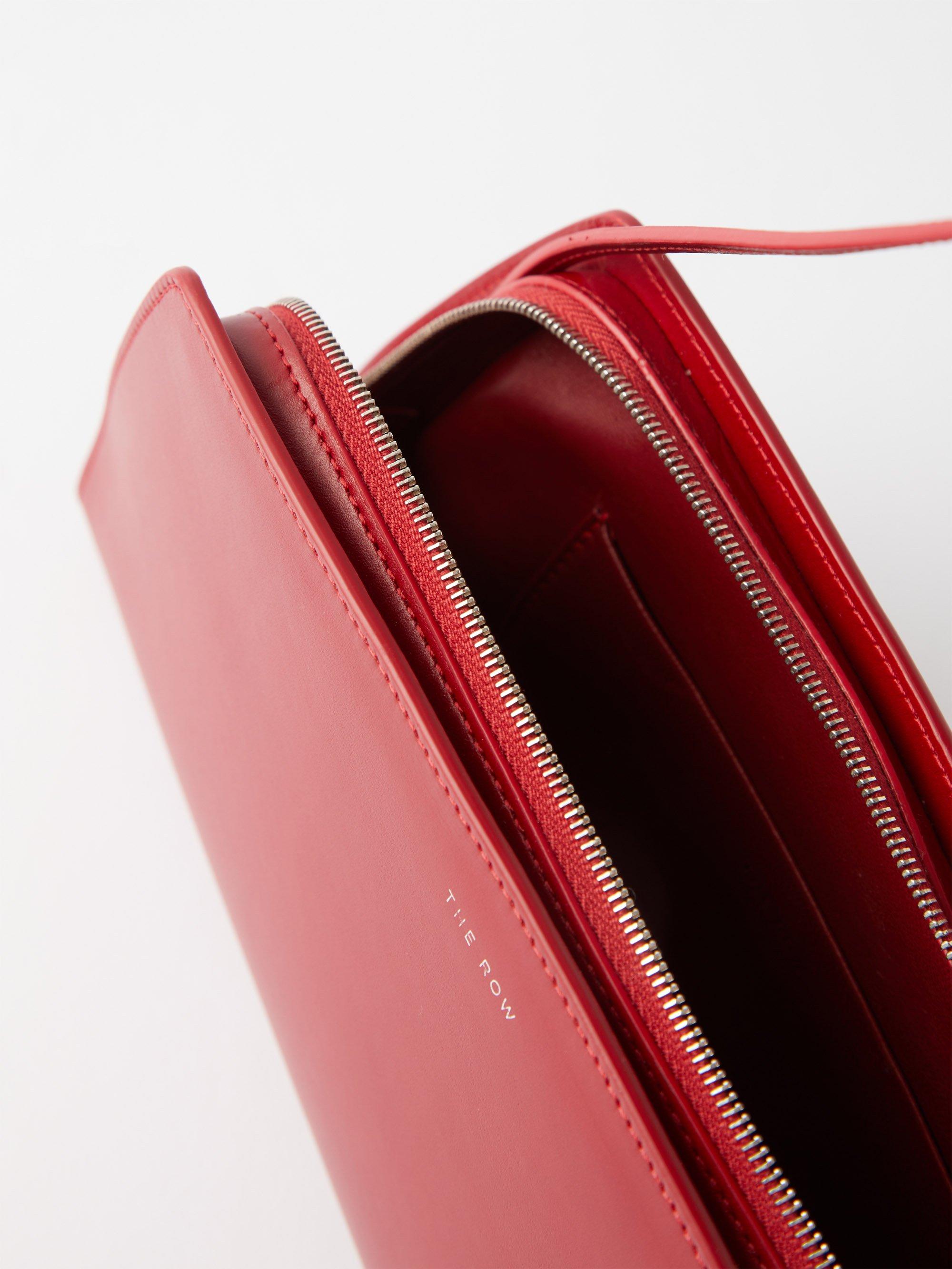 The Row Dalia Glossed-leather Shoulder Bag in Red
