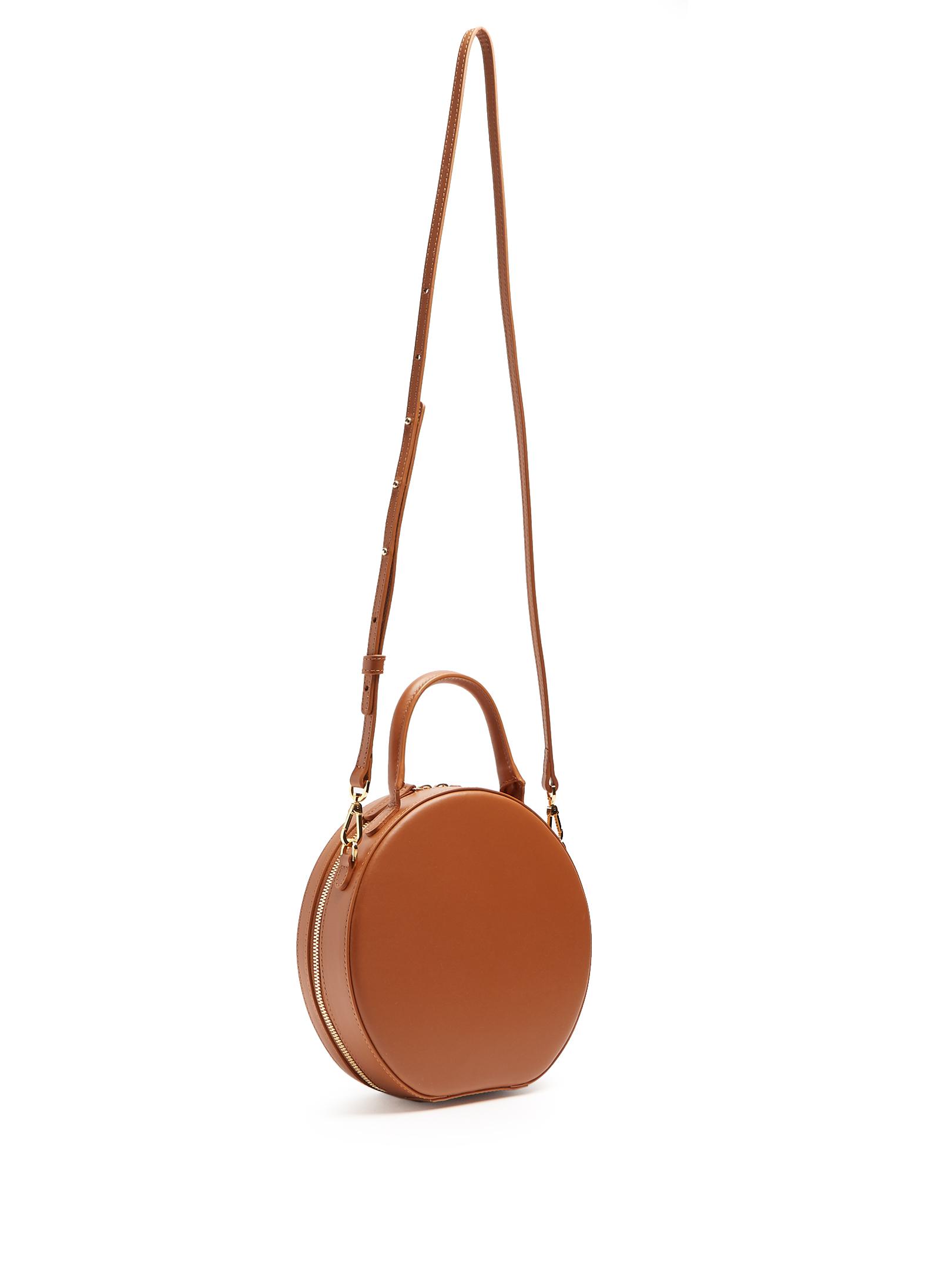 mansur gavriel leather circle crossbody bolsa
