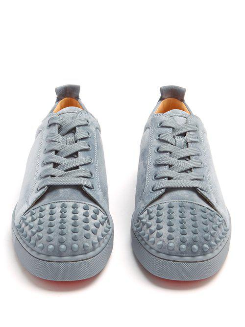 Christian Louboutin Louis Junior Spike-embellished Trainers in Gray Men Lyst