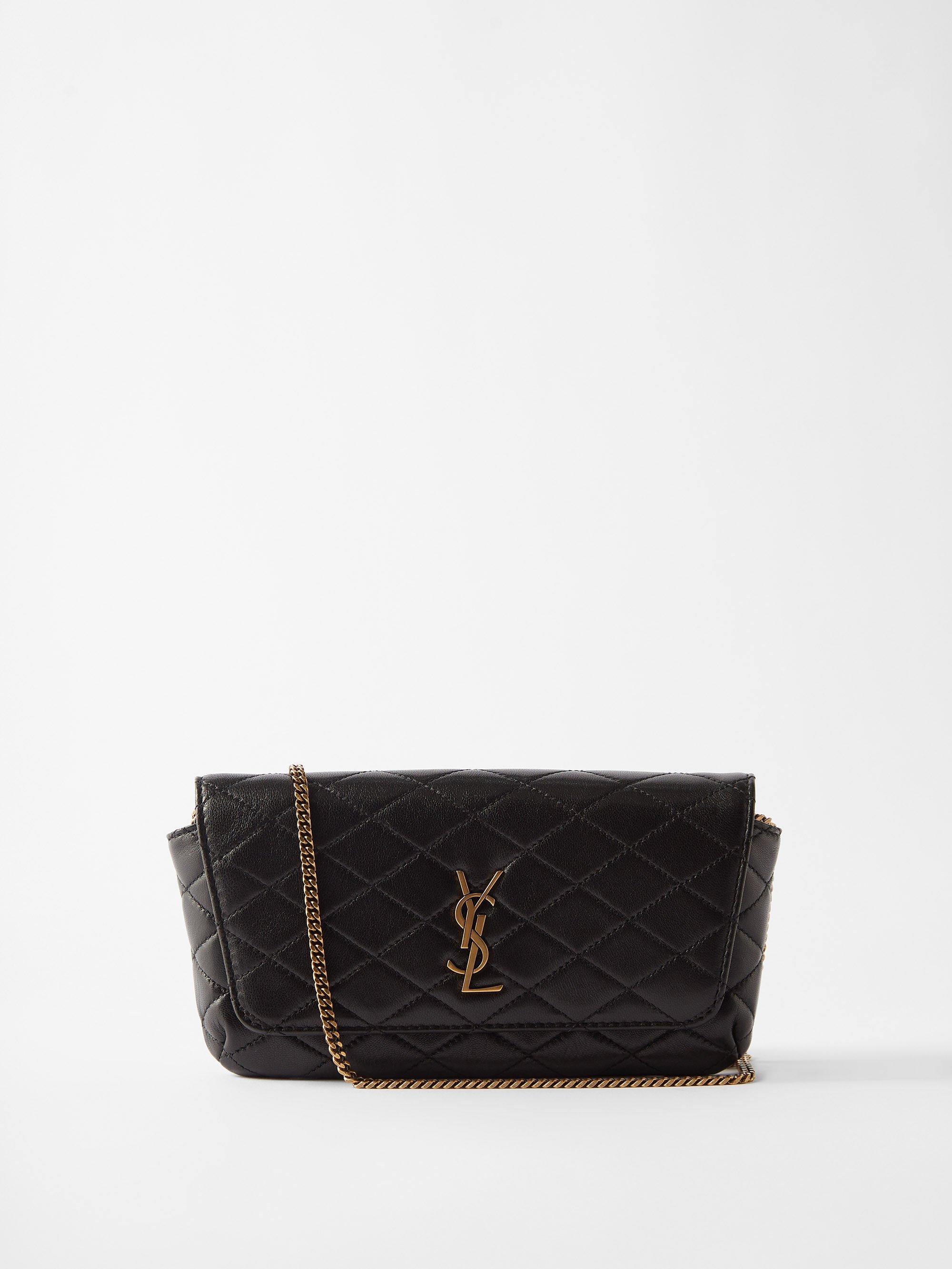 Saint Laurent Gaby Quiltedleather Crossbody Phone Holder in Black Lyst