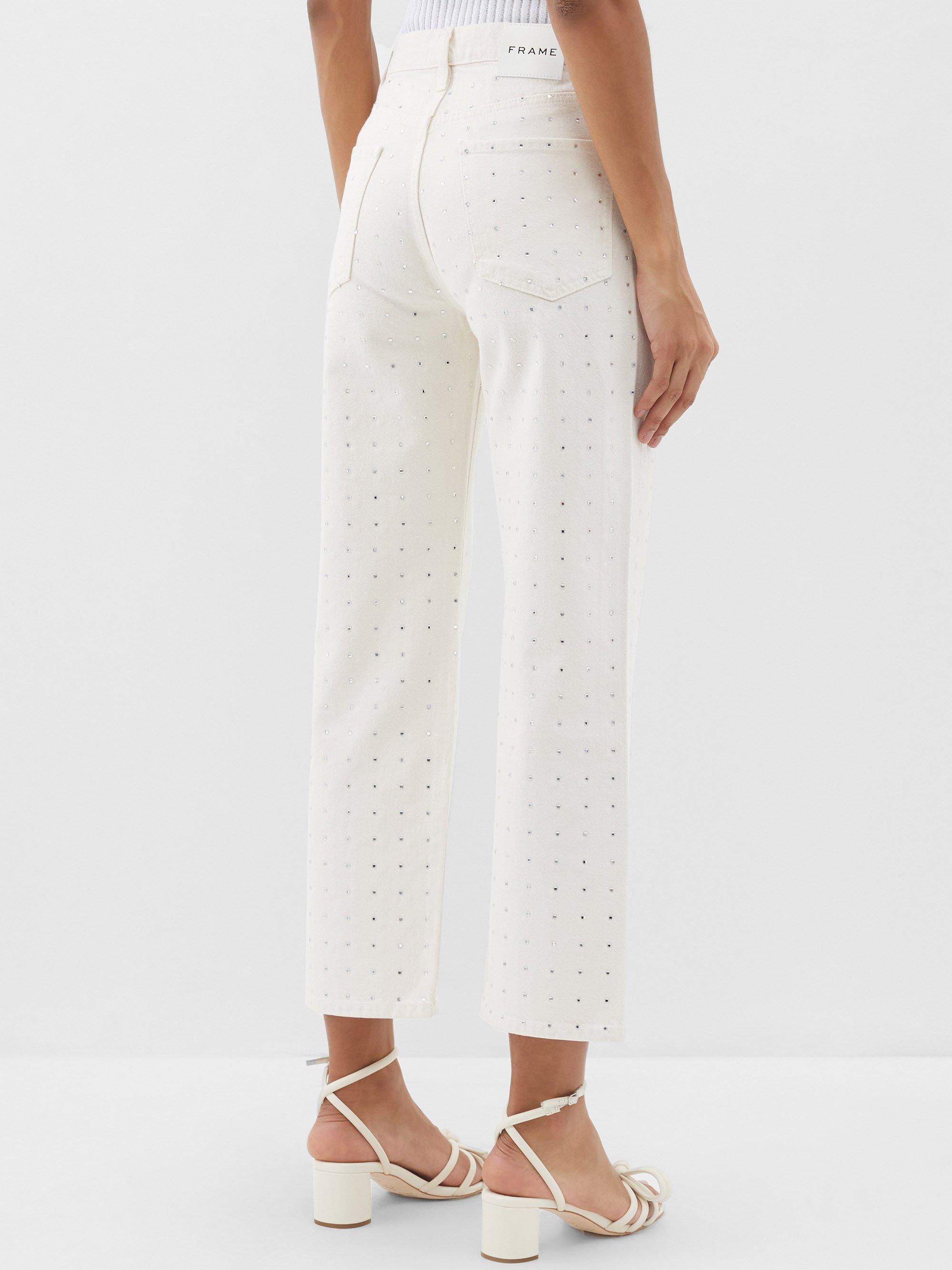 Frame white cropped best sale jeans